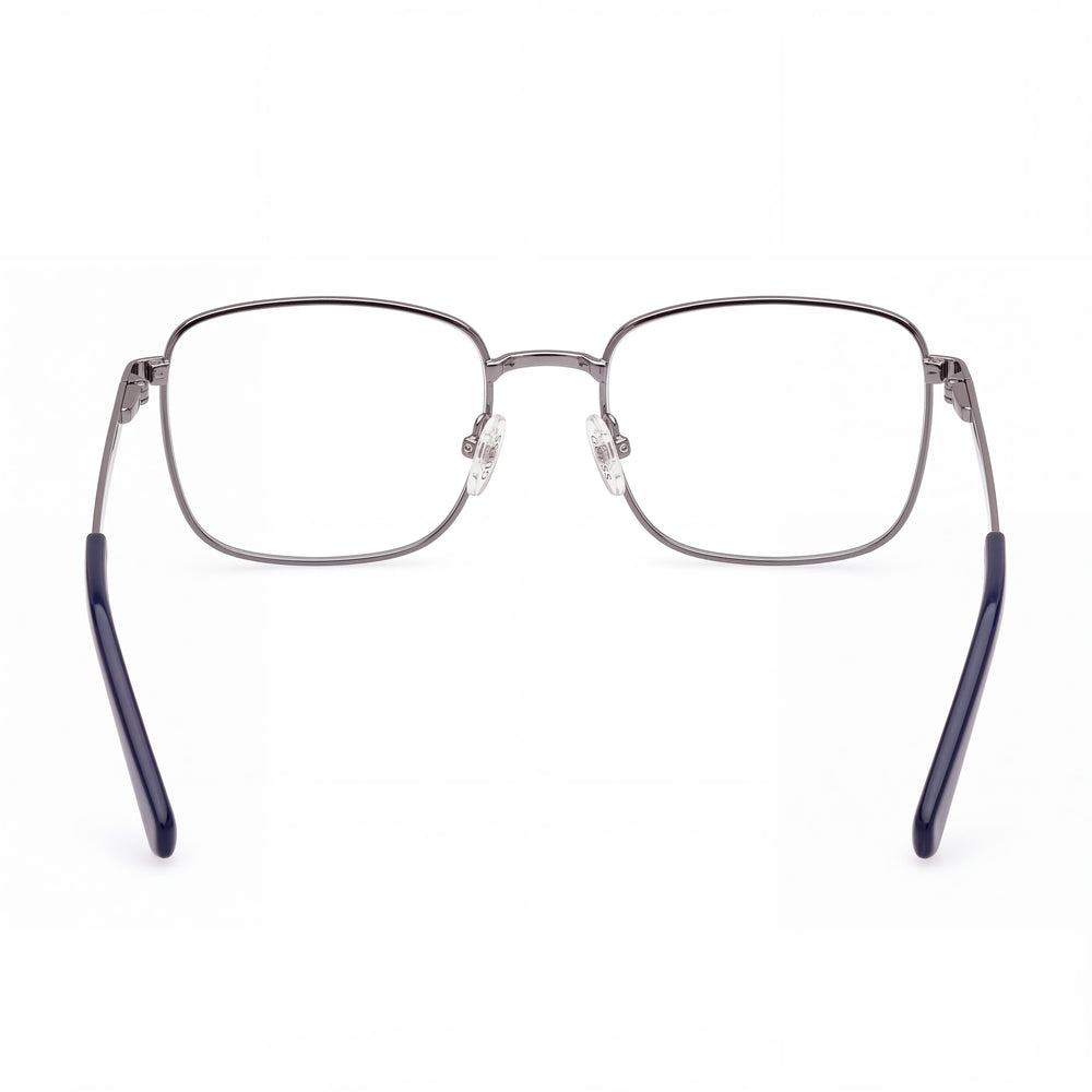 GUESS Casual Men's Blue Metal Frame Eyeglasses with Plastic Lenses, 52mm Lens, 20mm Bridge, 145mm Temple