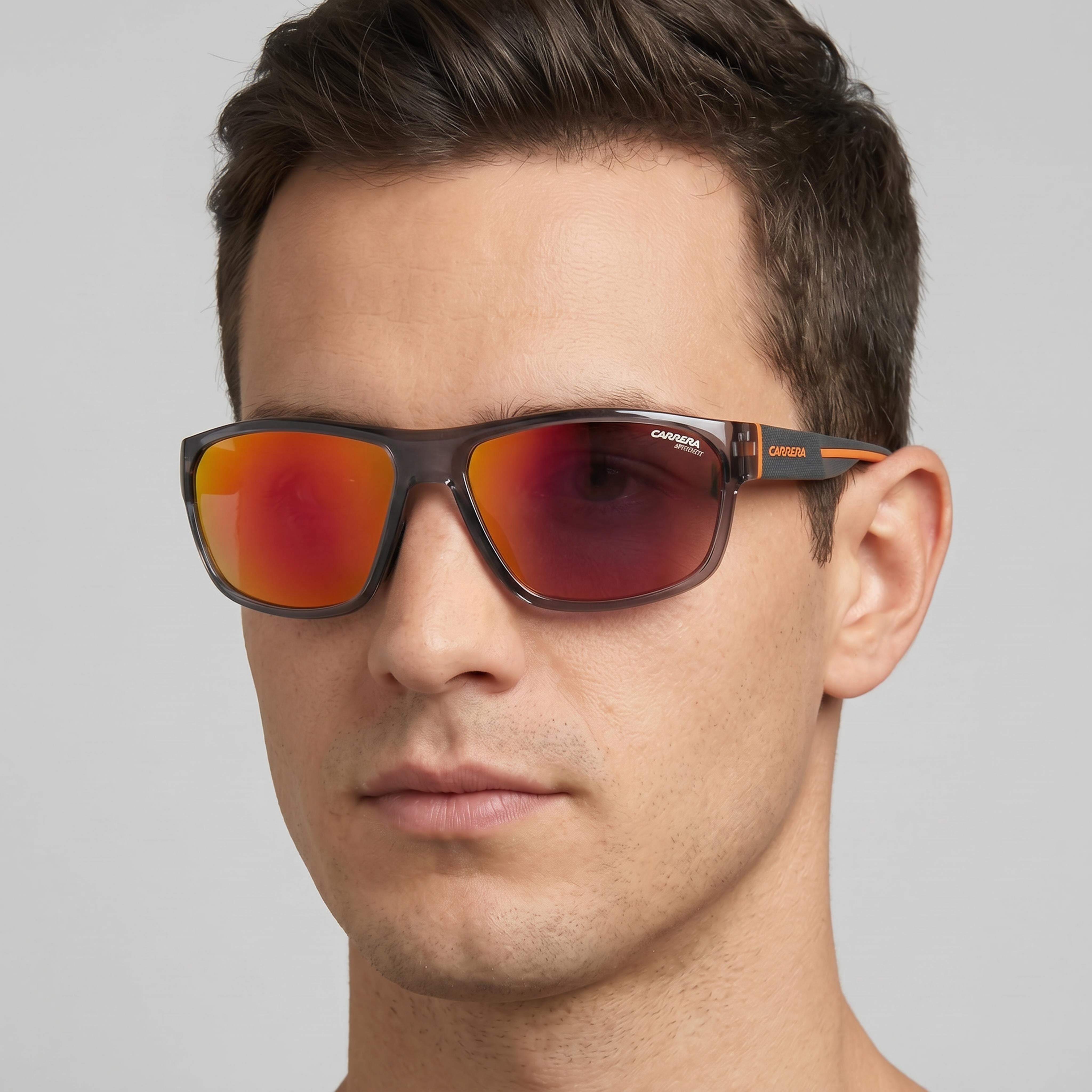Carrera Casual Gafas de Sol de Hombre Grises Naranjas de Poliamida Ecológica con Montura de Policarbonato No Polarizadas UV 400 63mm, Photo 4