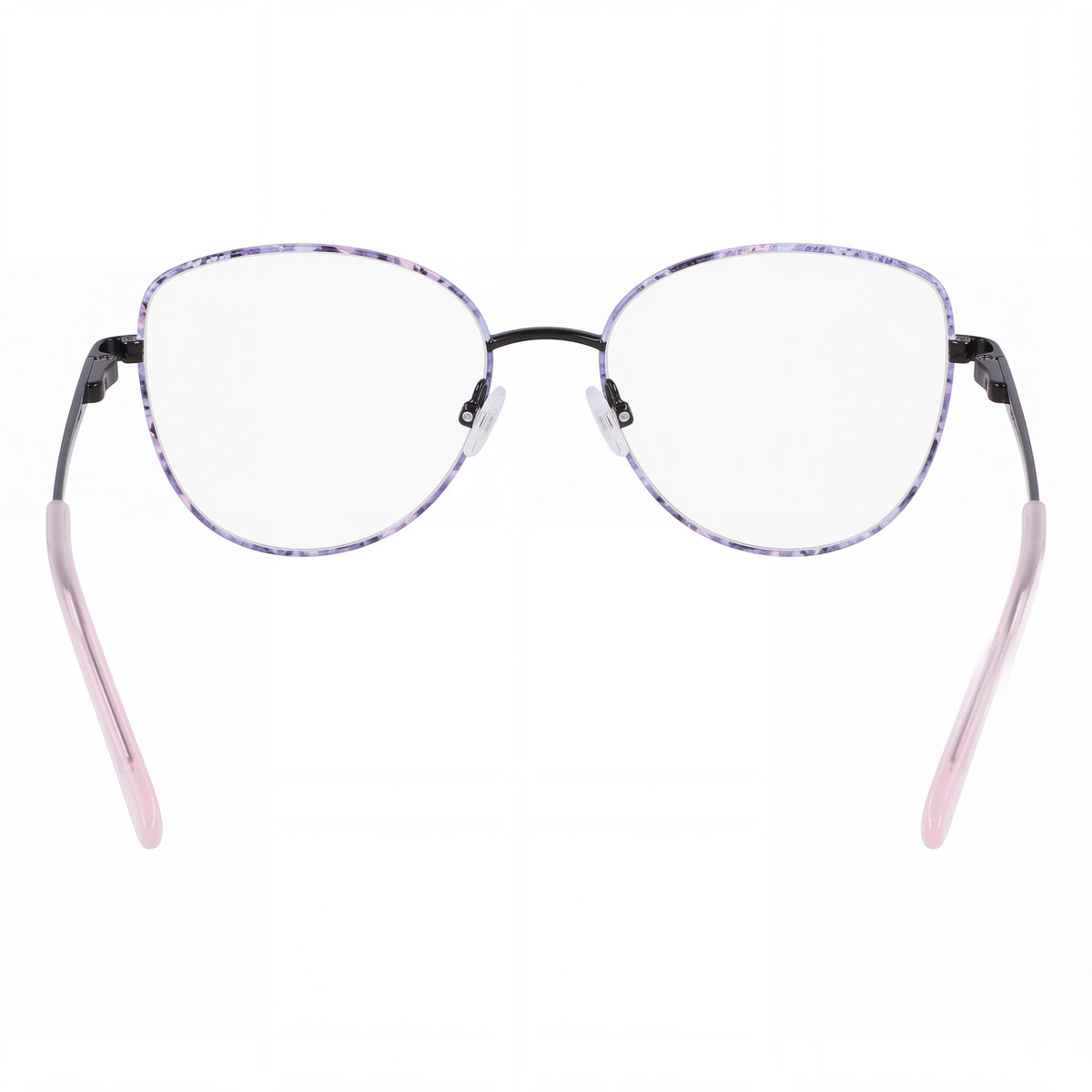 bebe Bb5207 Men's Floral Jet Metal Frame Eyewear with Clear Polycarbonate Lenses, 51mm Lens Width, Photo 3