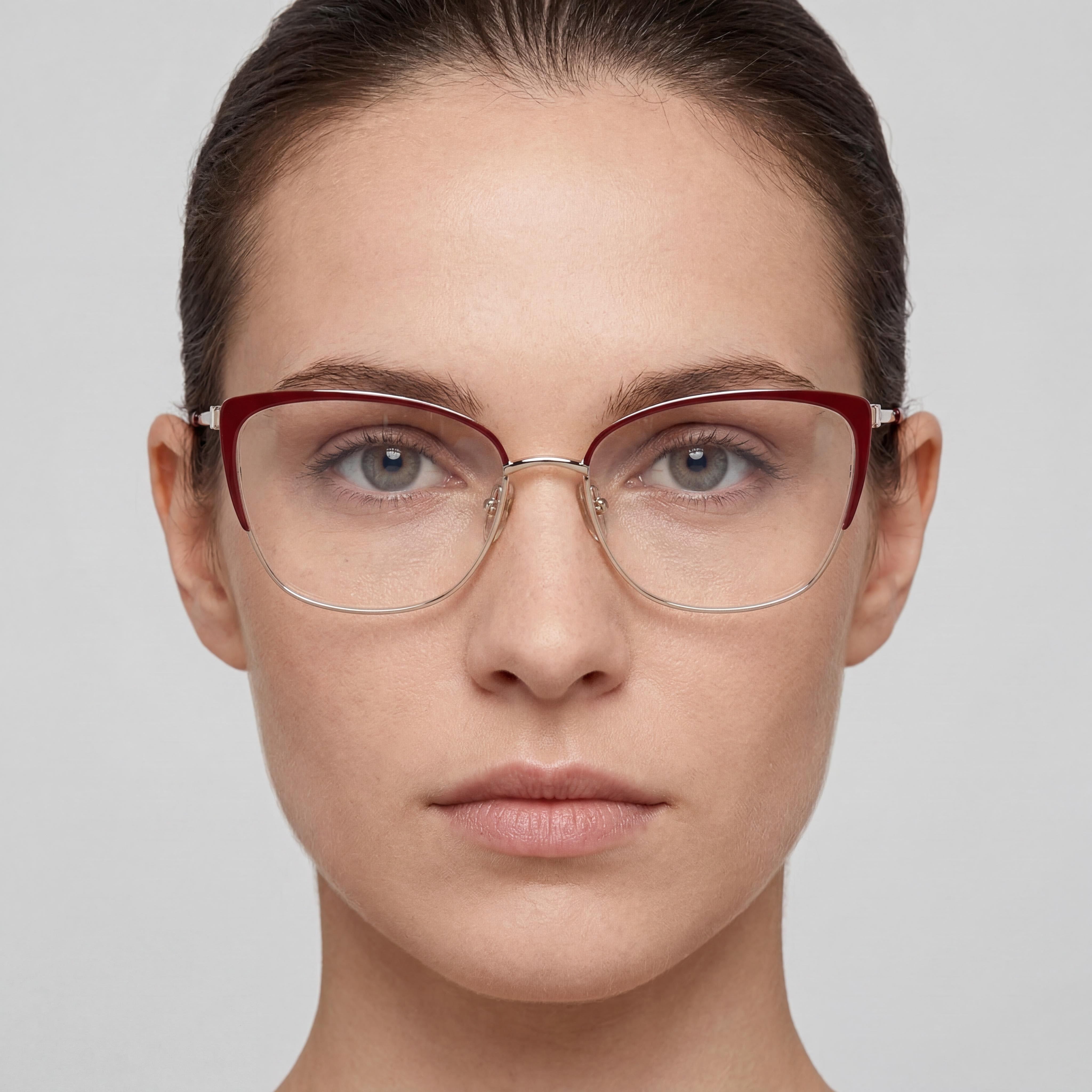 Montura de Gafas para Mujer MaxMara Modern, Montura de Metal Dorada Marrón Havana, Ancho de Lente 55mm, Photo 5