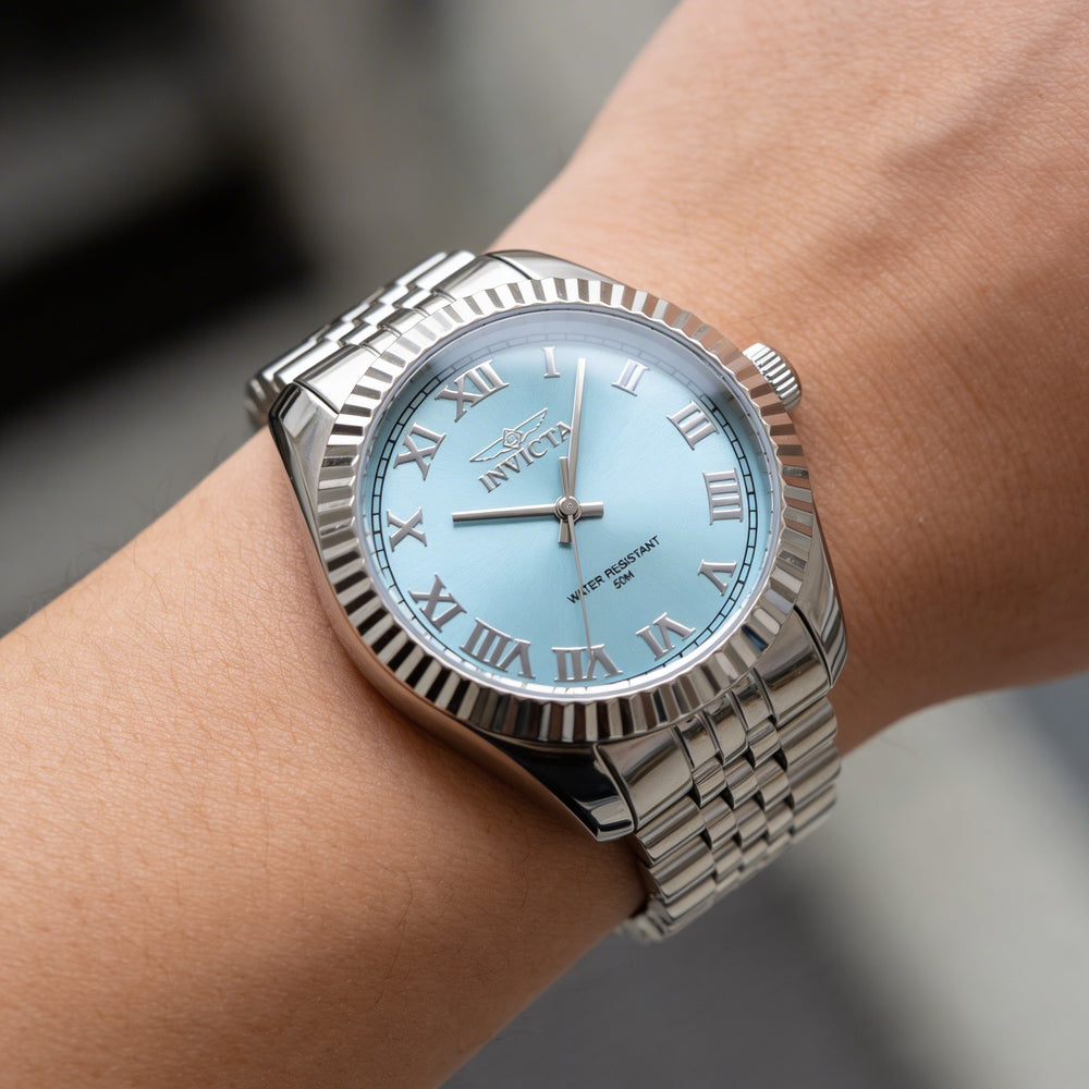 Invicta Specialty 48902 Unisex Stainless Steel Silver Blue Dial Quartz Bracelet Watch 36mm