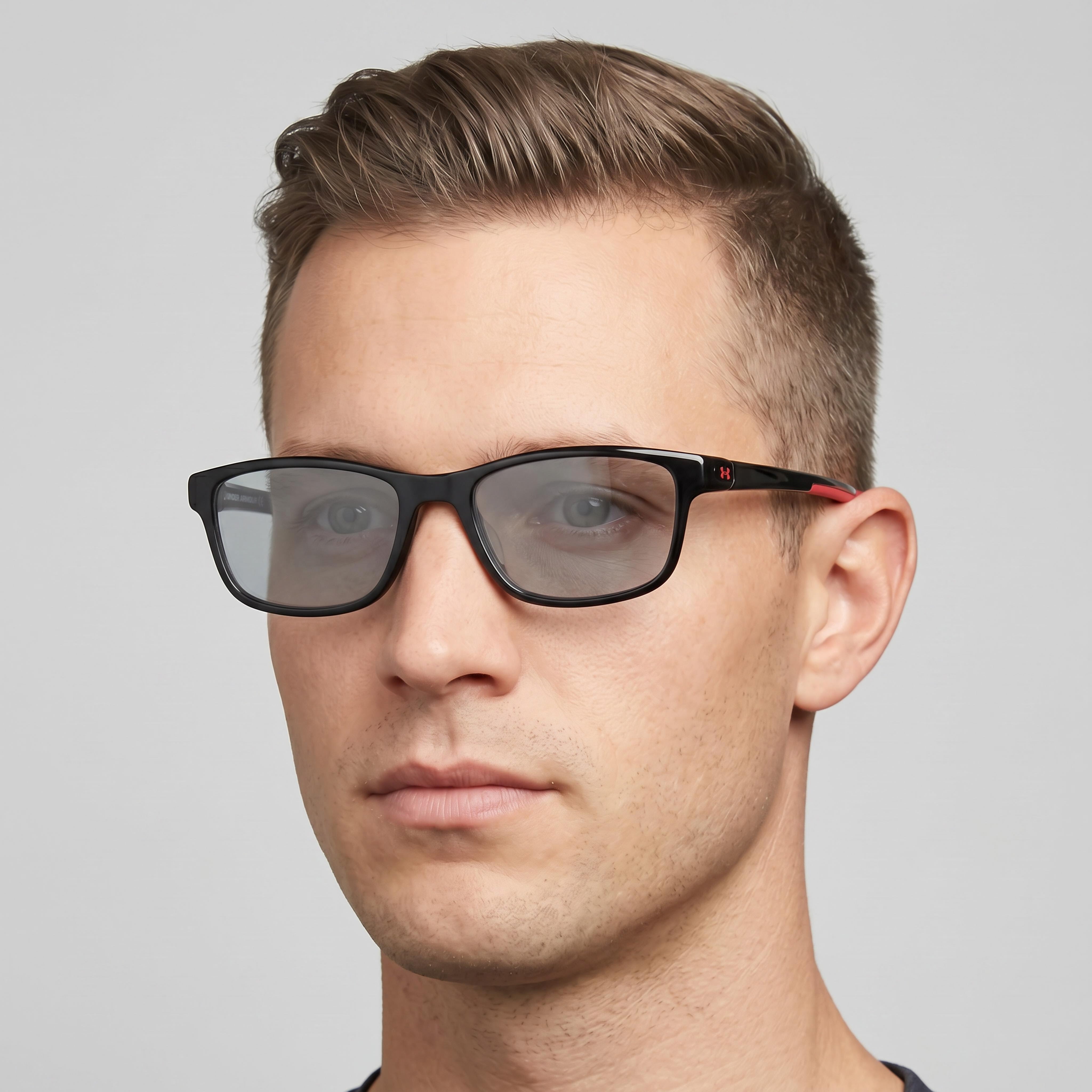 Under Armour Ua 5000/G Gafas de Hombre Negras de Plástico TR90 Duradero con Almohadillas Nasales BubbleGrip y Patillas Antideslizantes 55-18-145, Photo 3