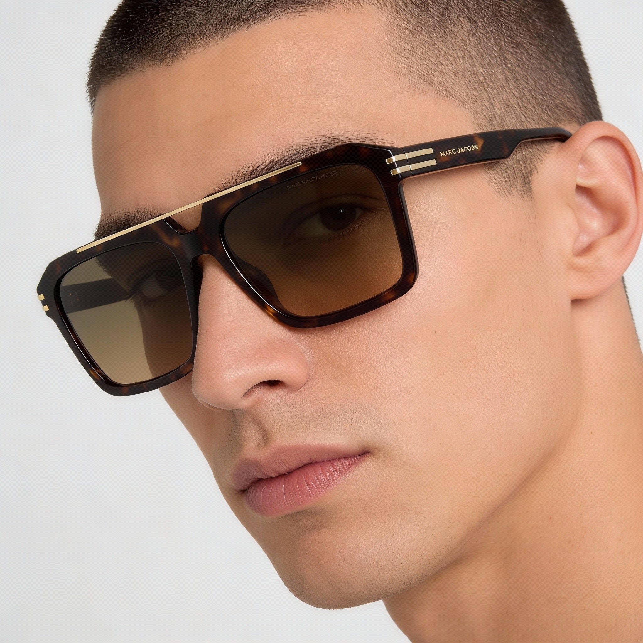 Gafas de sol Marc Jacobs MARC 752/S para hombre, estilo casual, de acetato, con montura Havana y lentes marrones con degradado verde, protección UV, 57 mm, Photo 5