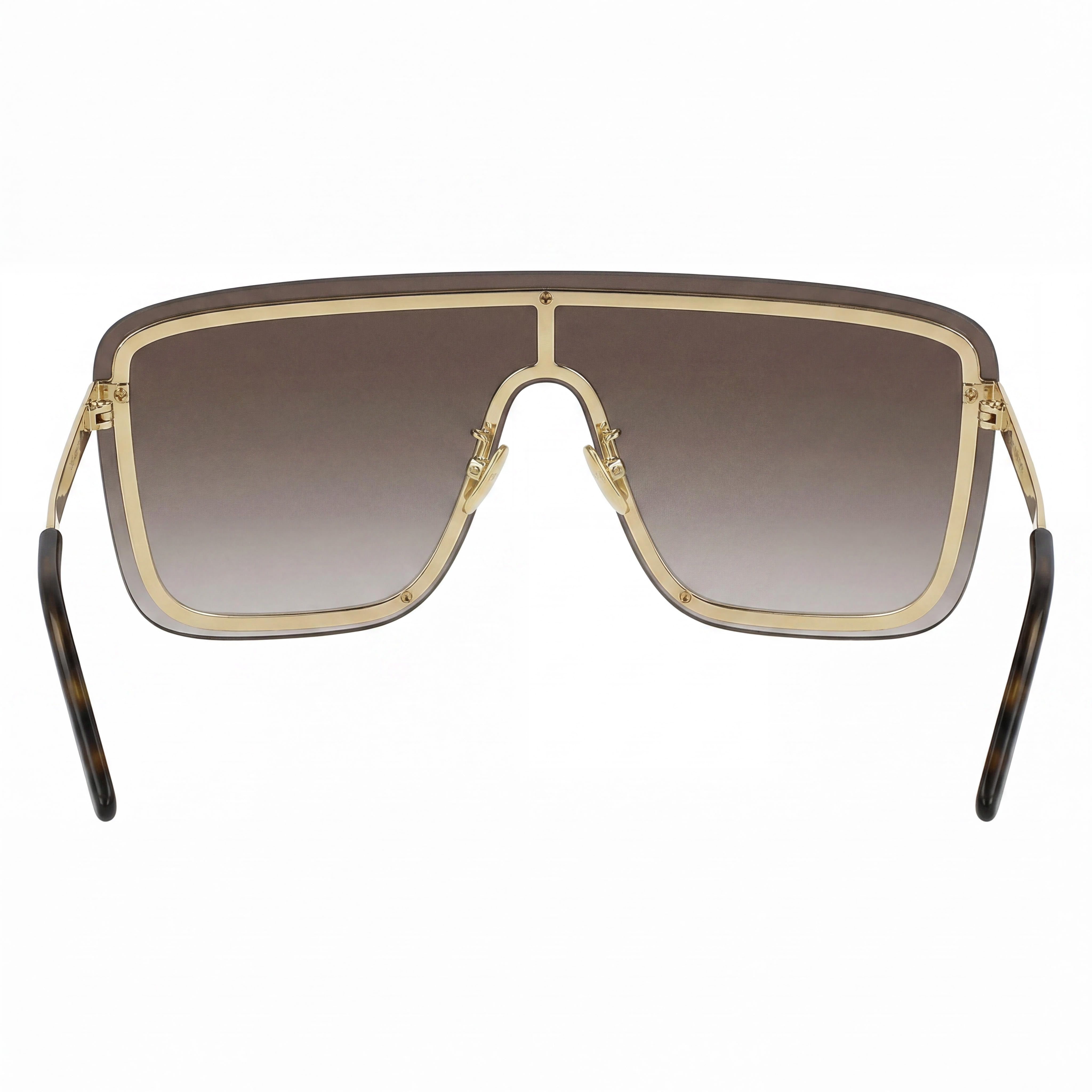 Gafas de sol Saint Laurent SL 364 Mask unisex de acetato dorado, montura marrón habana, lentes marrones doradas y protección UV, 99-01-140, Photo 3