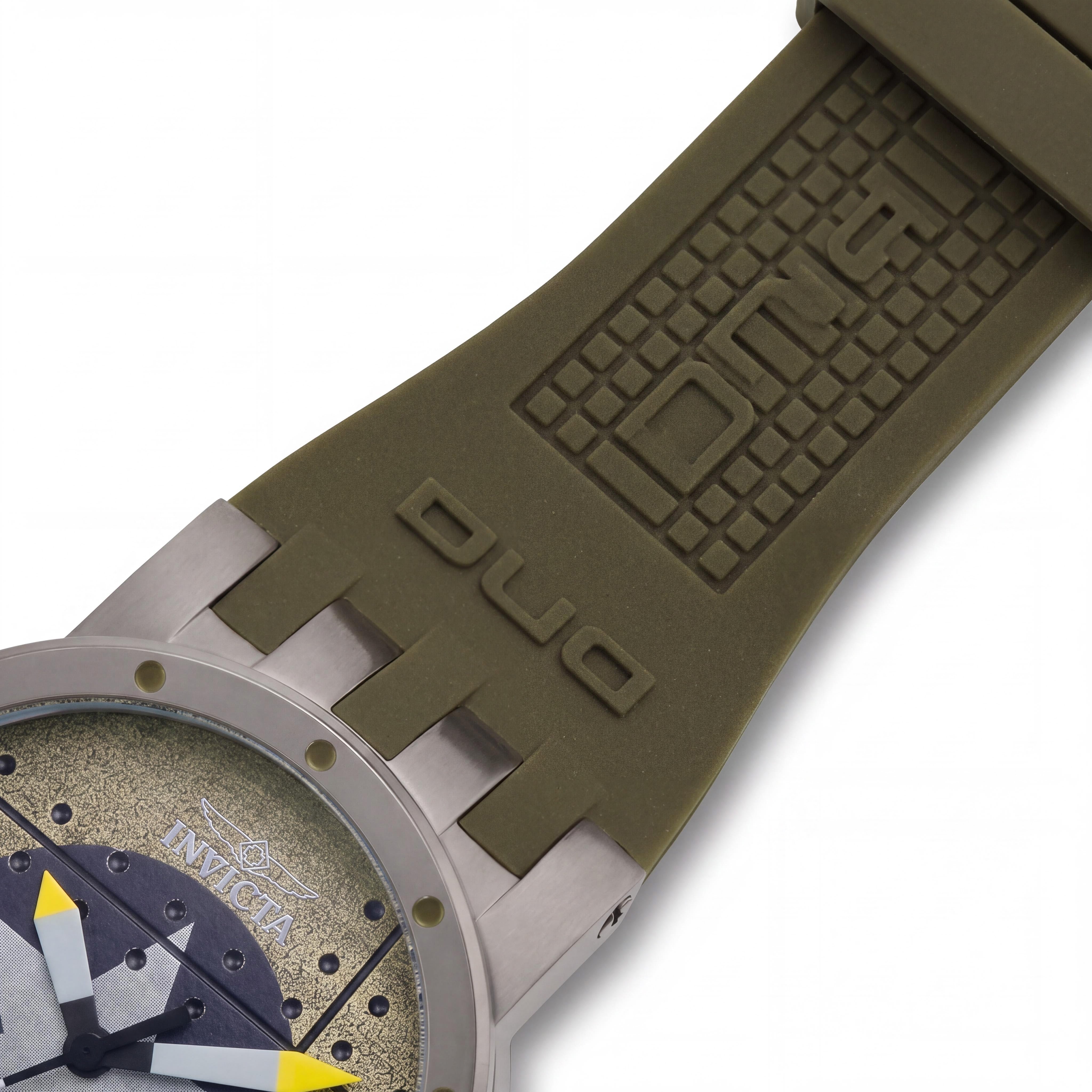 Reloj Invicta de Cuarzo para Hombre DNA 11648 Casual 46mm con Esfera Estampada de Estrellas Verde Oliva Antiguo y Correa de Silicona Esmerilada, Photo 3