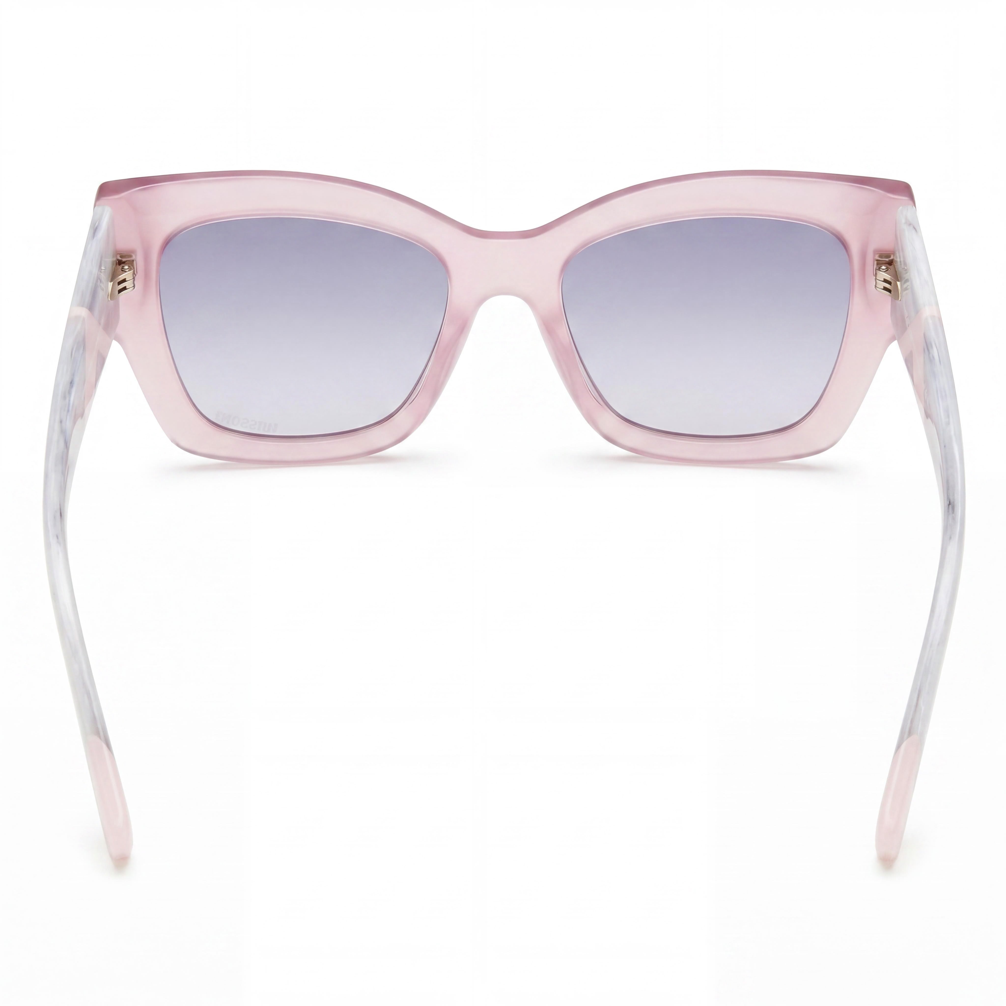 Gafas de sol Missoni Seasonal para mujer, de acetato, con protección UV, montura gris a rayas rosa/gris, 53-19-140 mm, Photo 3