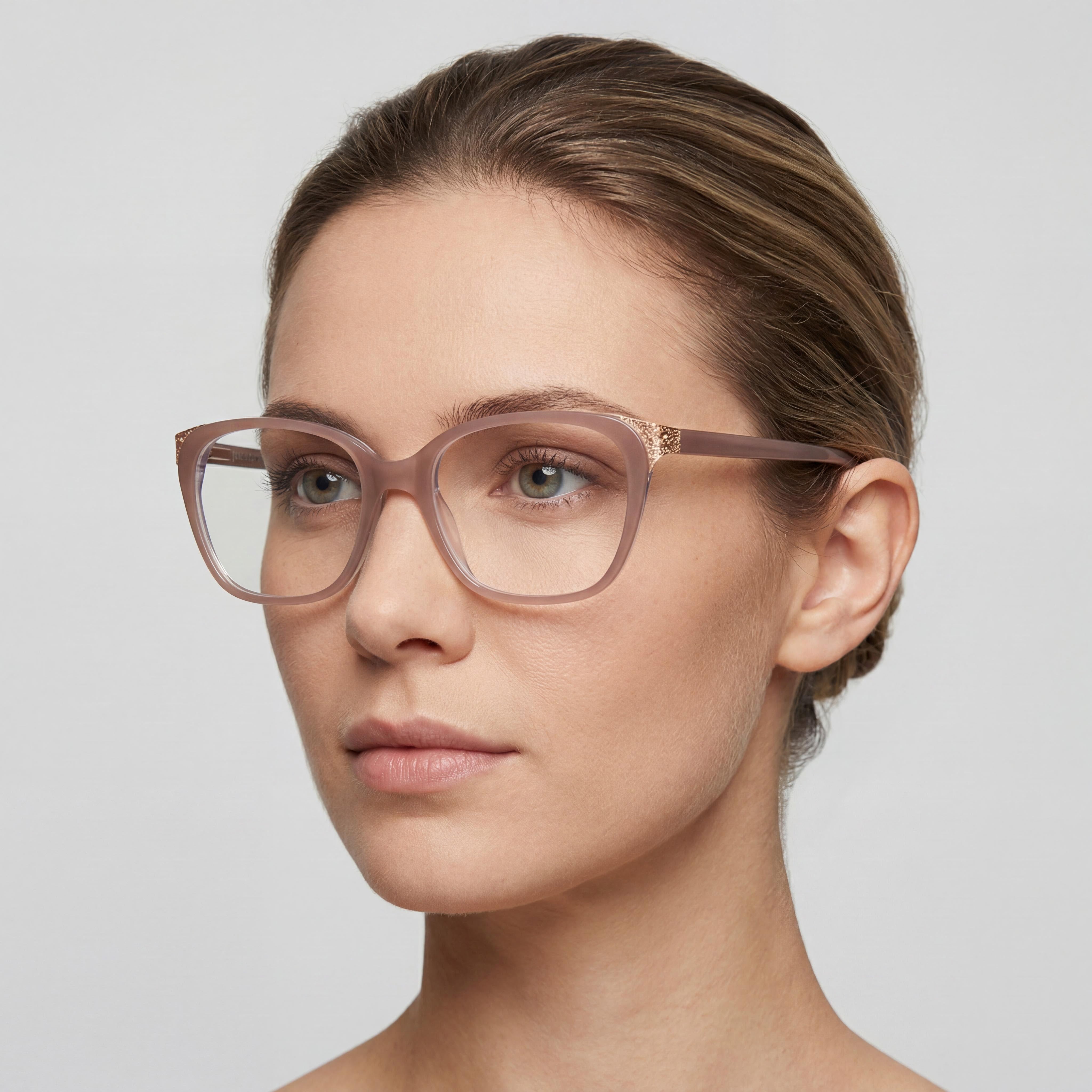 Jones New York Vjon783 Women's Blush Plastic Frame with Polycarbonate Lenses Eyeglasses 52-17-140, Photo 5