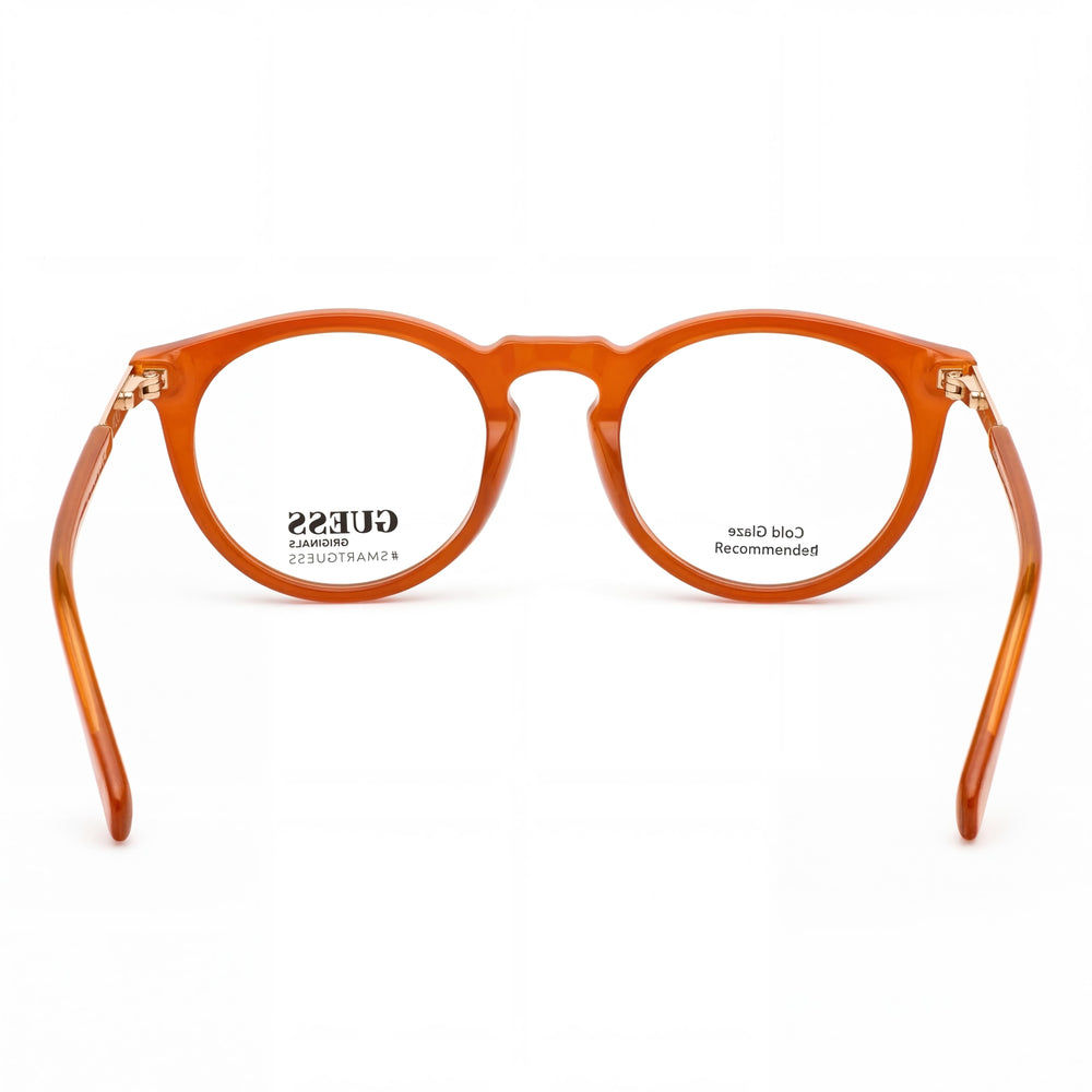 GUESS GU8236 Unisex Orange Injected Plastic Full Rim Oval Optical Eyeglasses, 50mm Lens Width