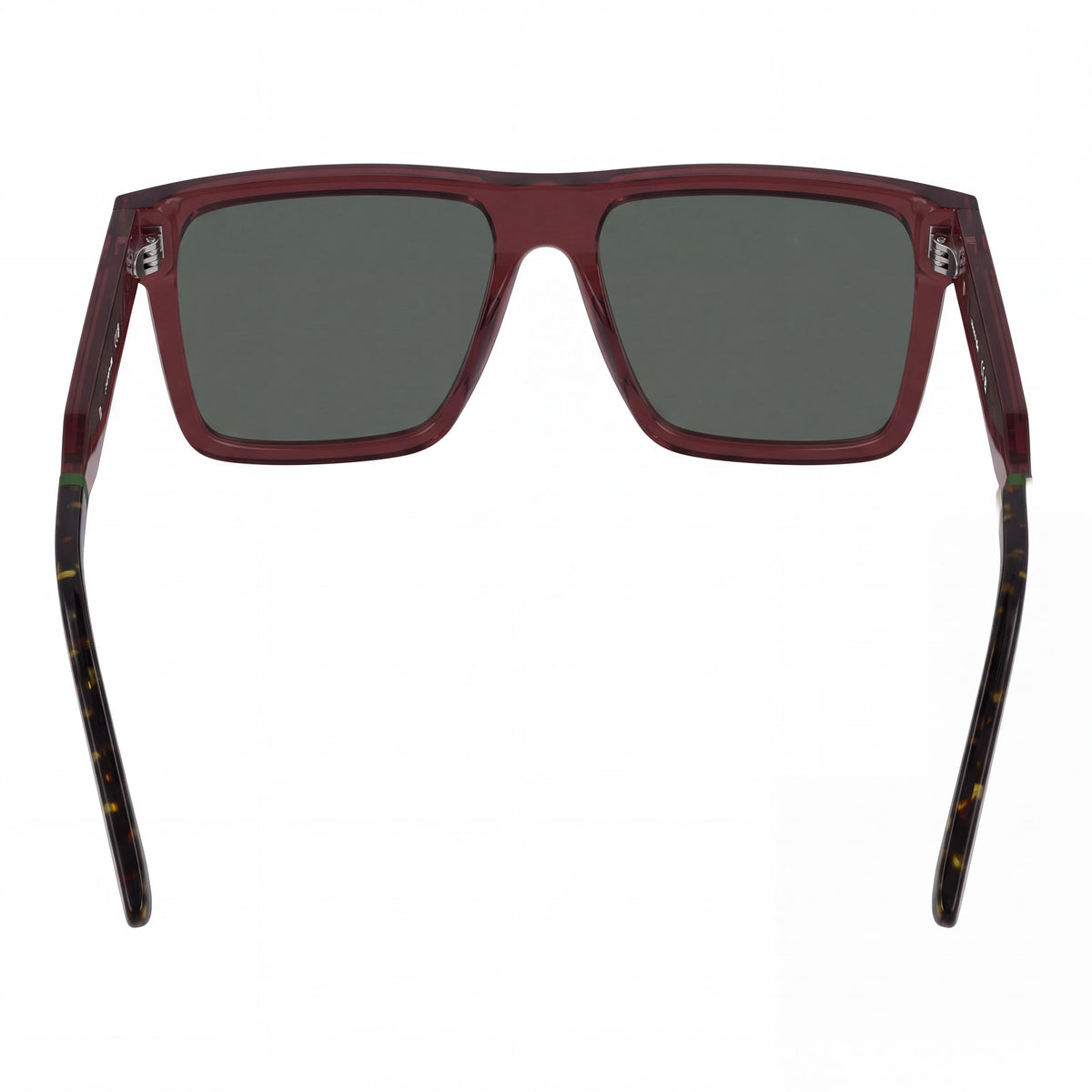 Gafas de sol para hombre Lacoste L6059S N con montura de plástico color burdeos transparente, lentes rojas y protección UV, 56 mm, Photo 4