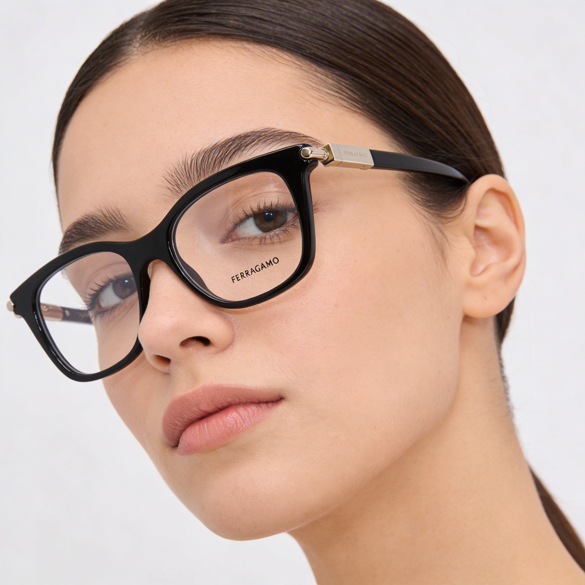Gafas informales Ferragamo para mujer, montura de INYECTADO multicolor con lentes negras, 50 mm de ancho de lente, Photo 4