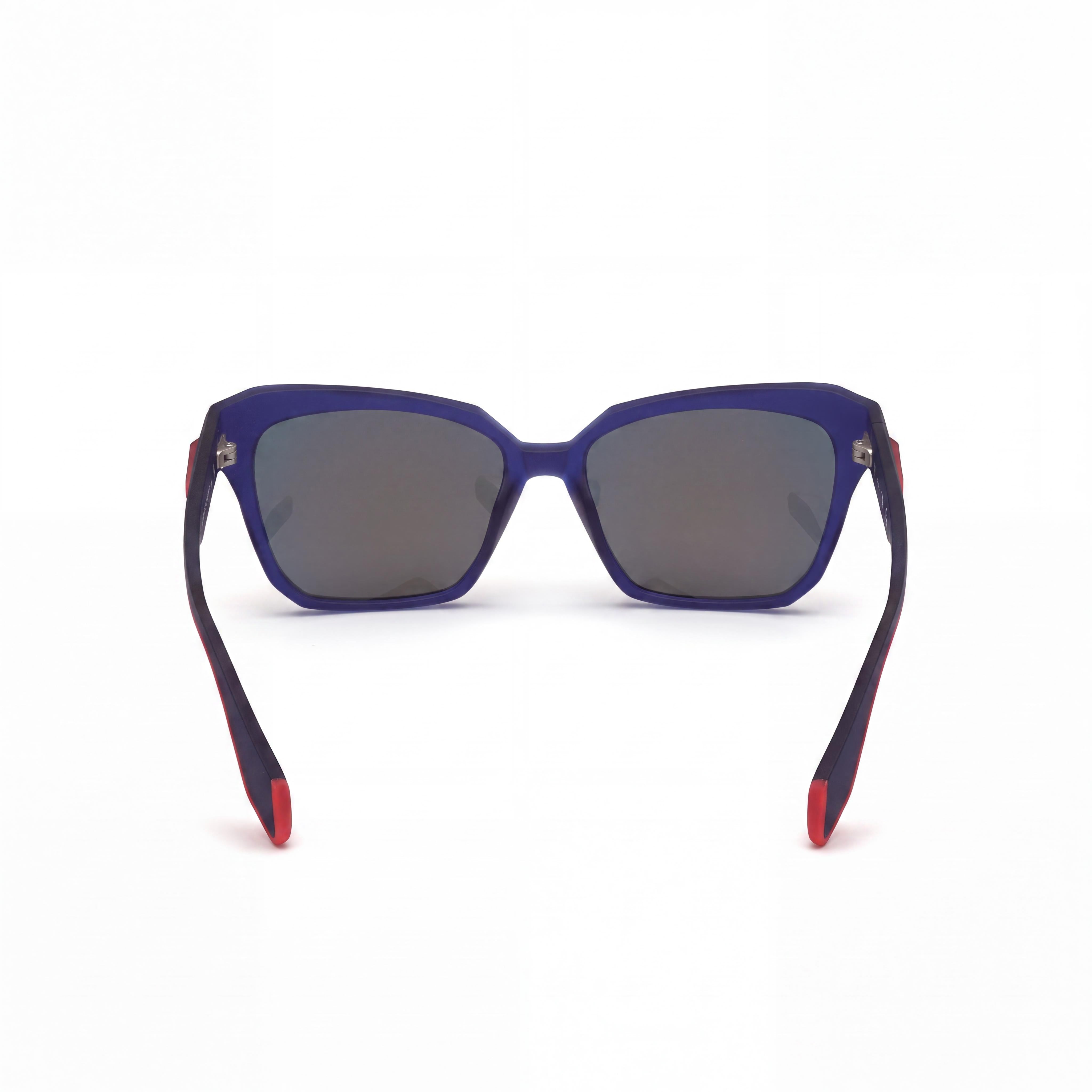 adidas Originals OR0038 85U Gafas de Sol Inyectadas Ojo de Gato Contemporáneas para Mujer, Montura Azul Celeste, Lentes Espejo Burdeos, Protección UV 55mm, Photo 4