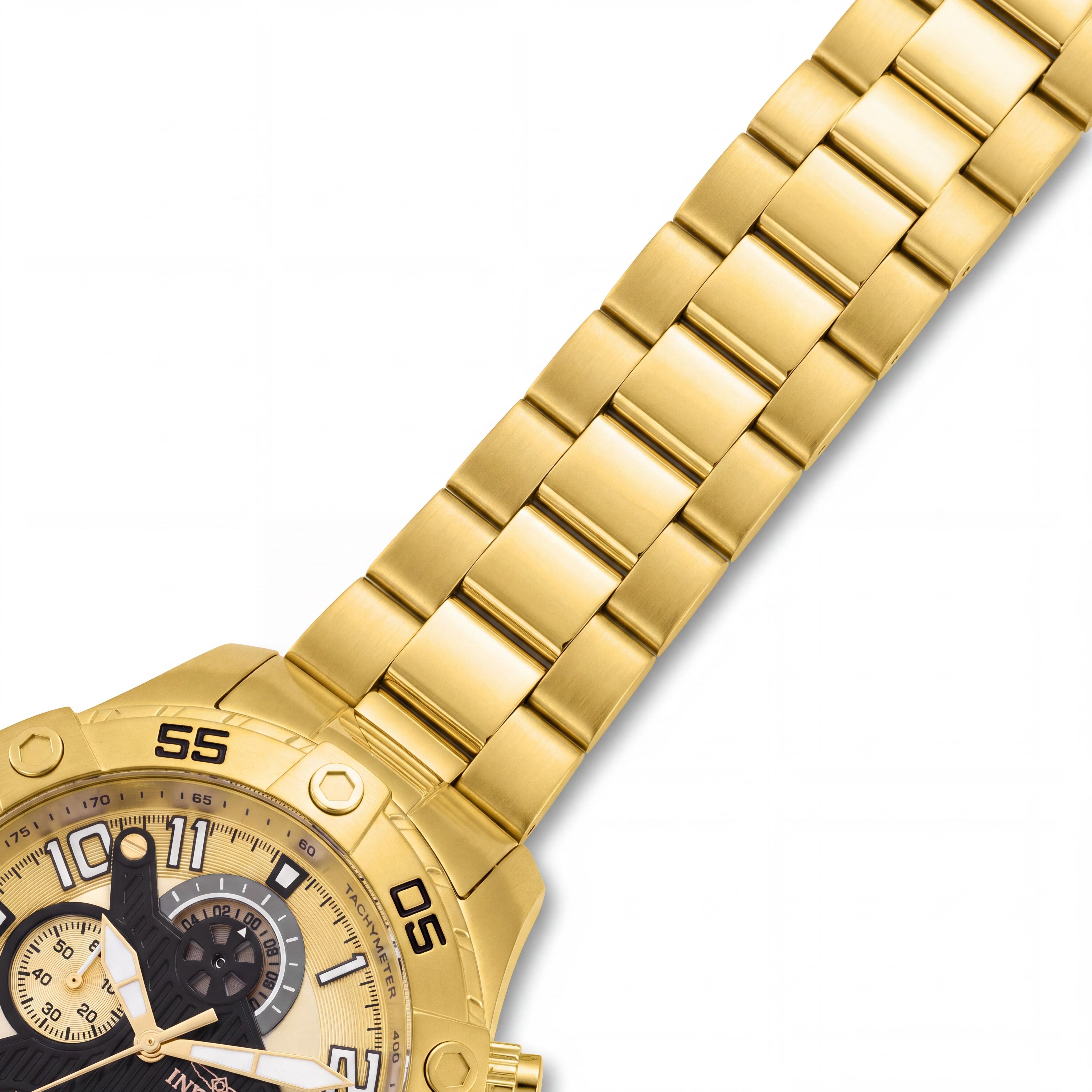 Invicta Reloj de pulsera para hombre, de cuarzo, cronógrafo, de acero inoxidable tono dorado, 48 mm, resistente al agua 10 ATM, Photo 3