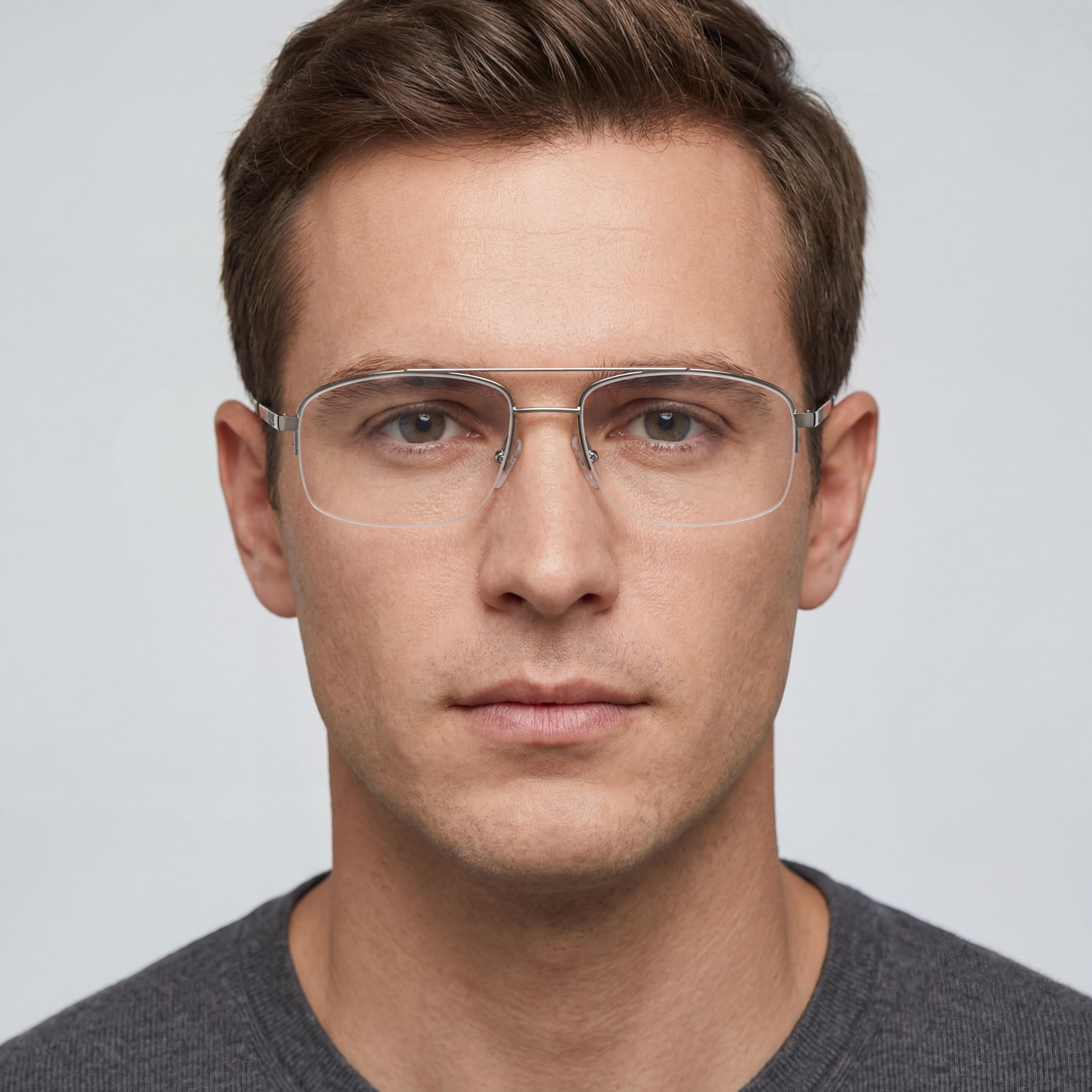 Elasta Men's Ruthenium Metal Light Adaptive Non Eyeglasses with Demo Lenses 56-17-145, Photo 4
