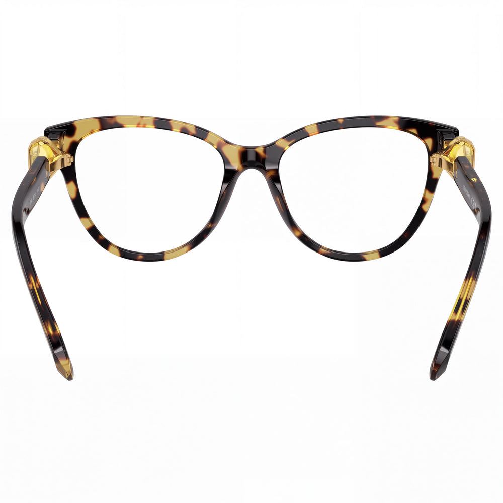 Montura óptica Swarovski SK2004 para mujer, cuadrada, de acetato, color Dark Havana, lente de 52 mm, puente de 18 mm, varilla de 135 mm
