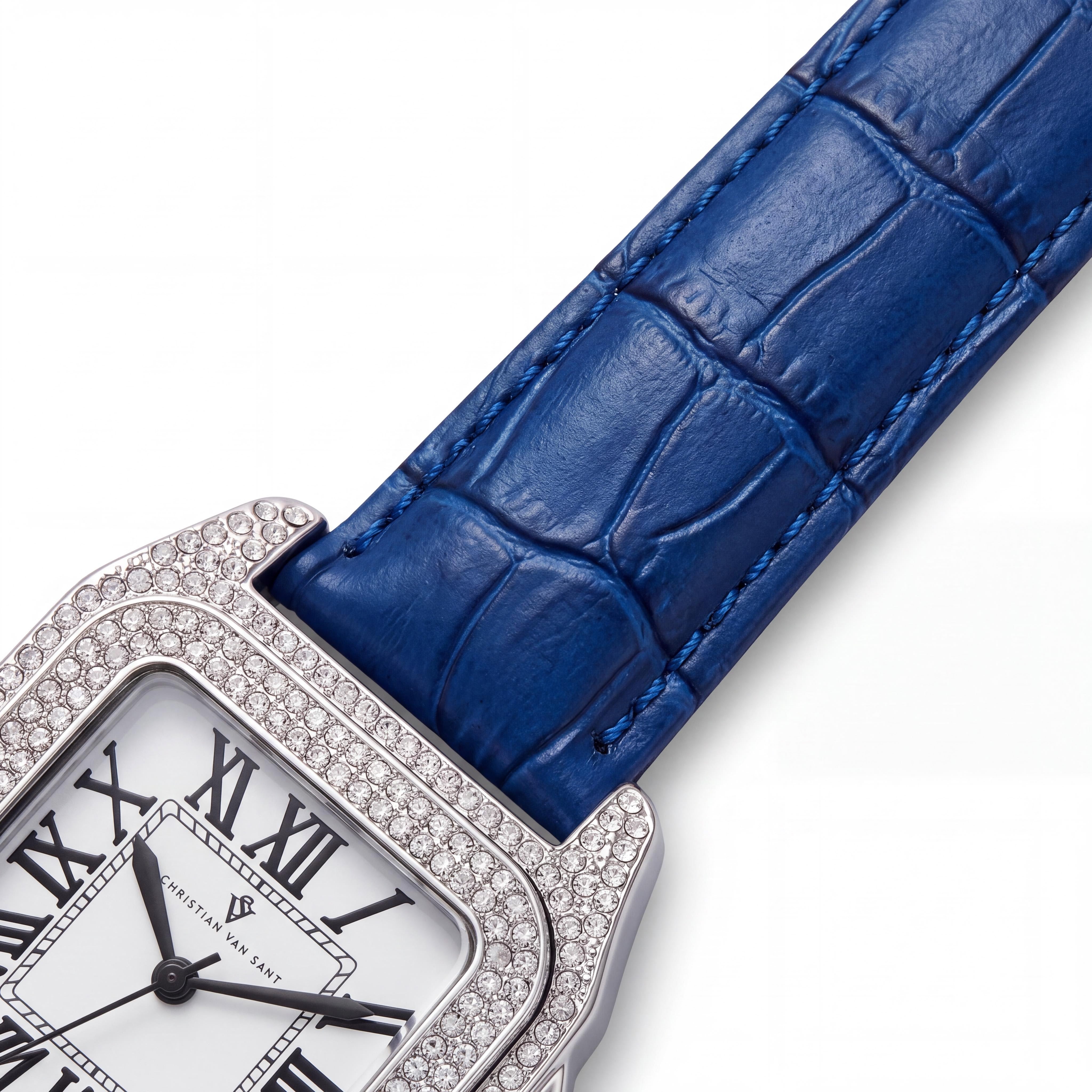 Christian Van Sant CV4422 Quartz Movement Women's White Dial Leather Strap Brass Case Water Resistant 41mm Watch, Photo 3