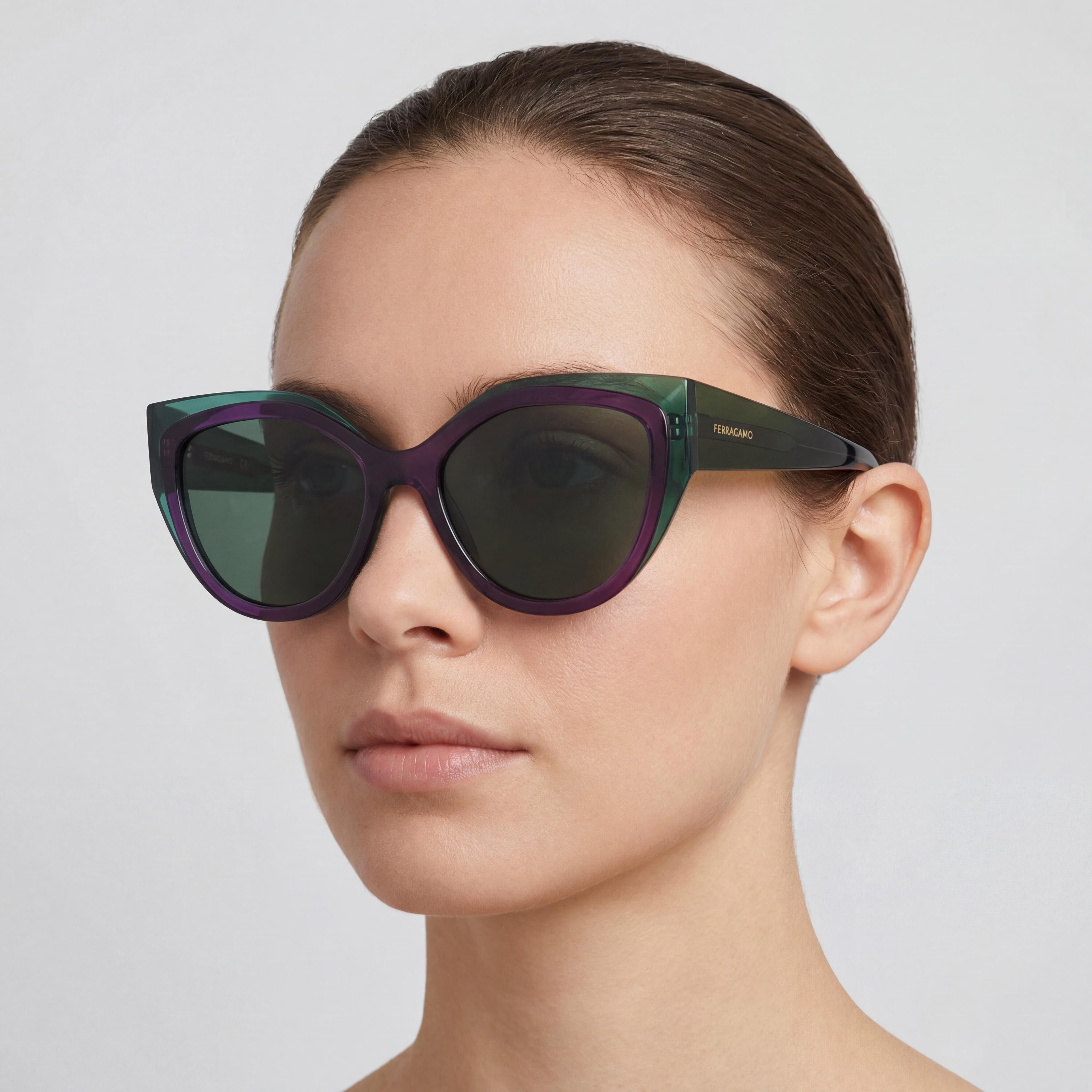 Salvatore Ferragamo Casual SF2004S Women's UV Protection Lenses Transparent Green/Violet 53mm, Photo 4