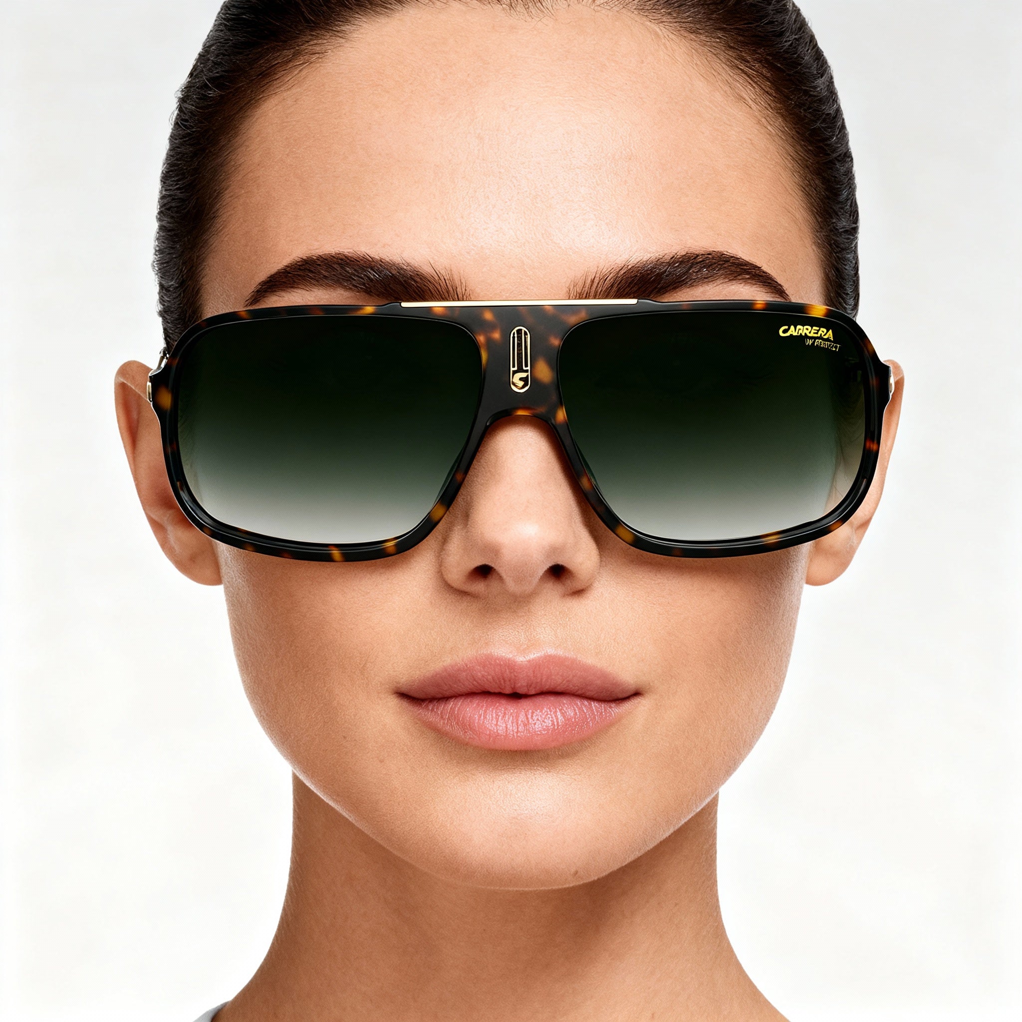 Carrera Classic Women’s Plastic Havana Grey Shaded Frame Gradient Green Polycarbonate Non-Polarized Sunglasses 64mm, Photo 4