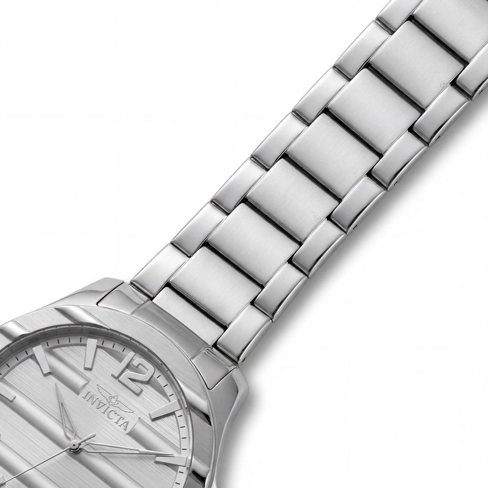 Reloj Invicta Speedway 50329 para hombre, de acero inoxidable plateado, movimiento de cuarzo de precisión, esfera plateada, resistente al agua 3 ATM, caja de 43 mm