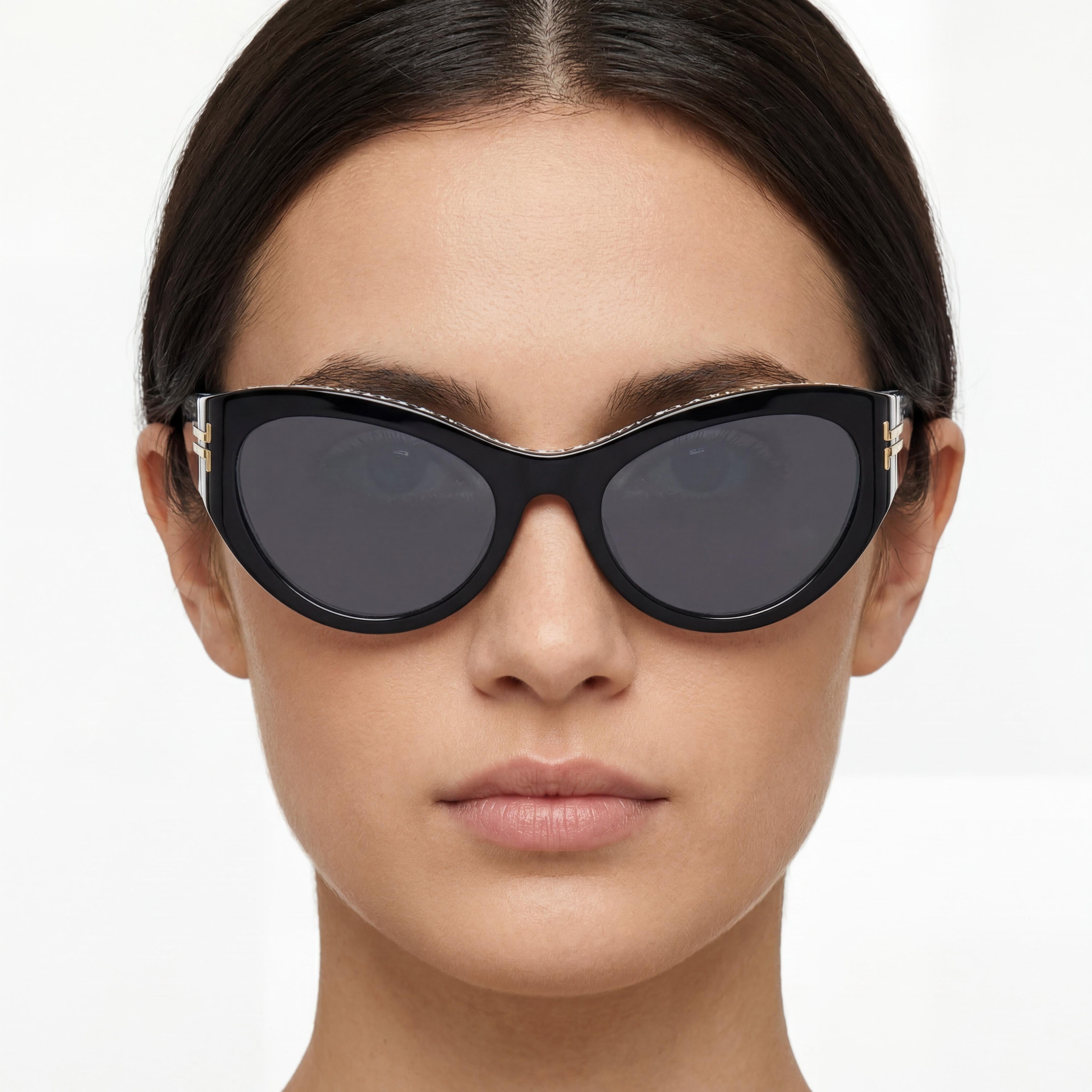 Gafas de sol Marc Jacobs Mj 1087/S para mujer, de plástico negro, estilo ojo de gato, con protección UV, 61 mm, Photo 4