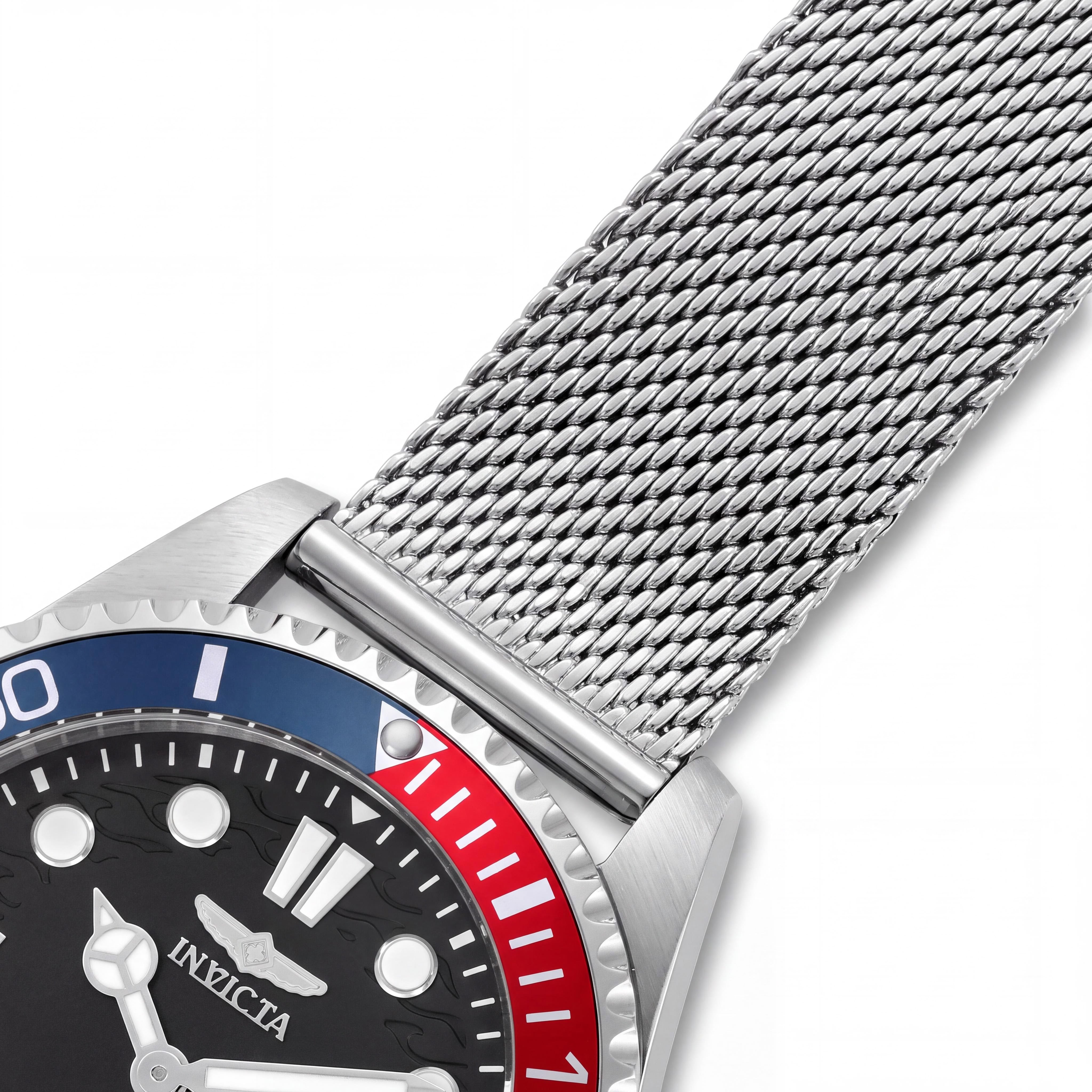 Invicta Pro Diver 49689 Reloj de Cuarzo para Hombre, Caja y Brazalete de Acero Inoxidable Plateado, Esfera Negra, 43mm, Photo 3