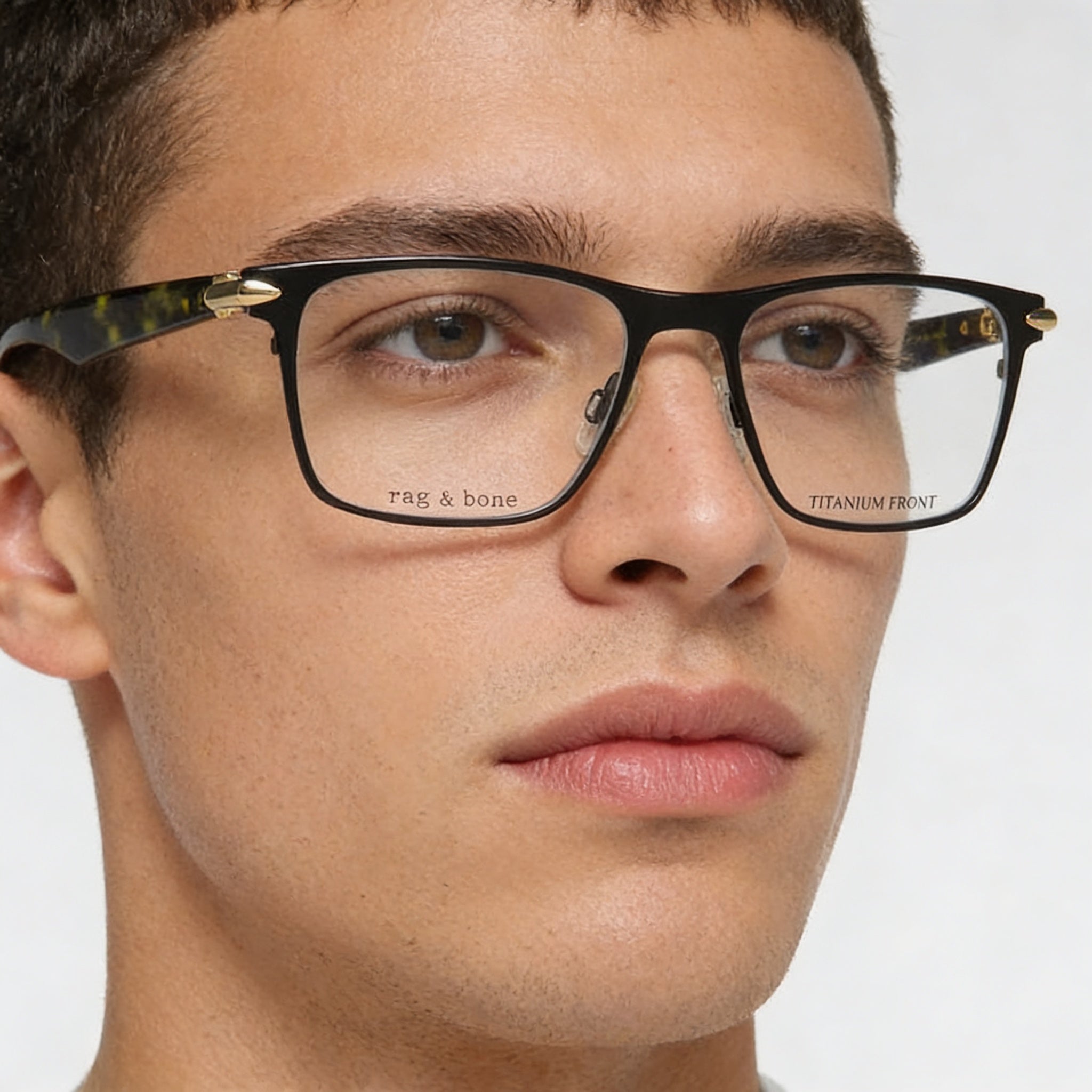 Gafas de vista metálicas Rag & Bone Rnb 7009 para hombre, color negro mate, con lentes de demostración, 53-17-145, Photo 4