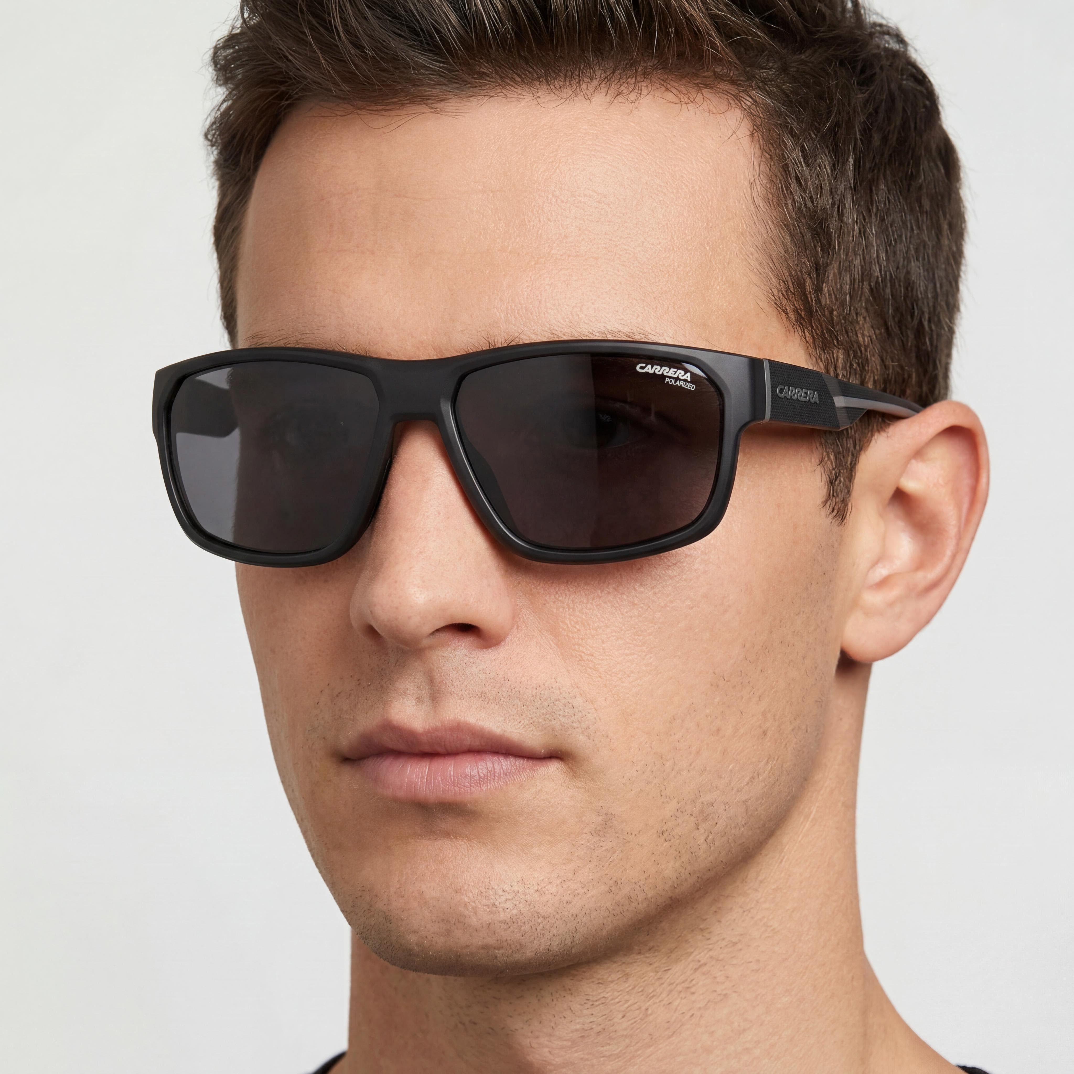 Carrera Casual Men's Black Eco Polyamide Frame Grey Polarized 100% UV Protection Sunglasses 63mm, Photo 4