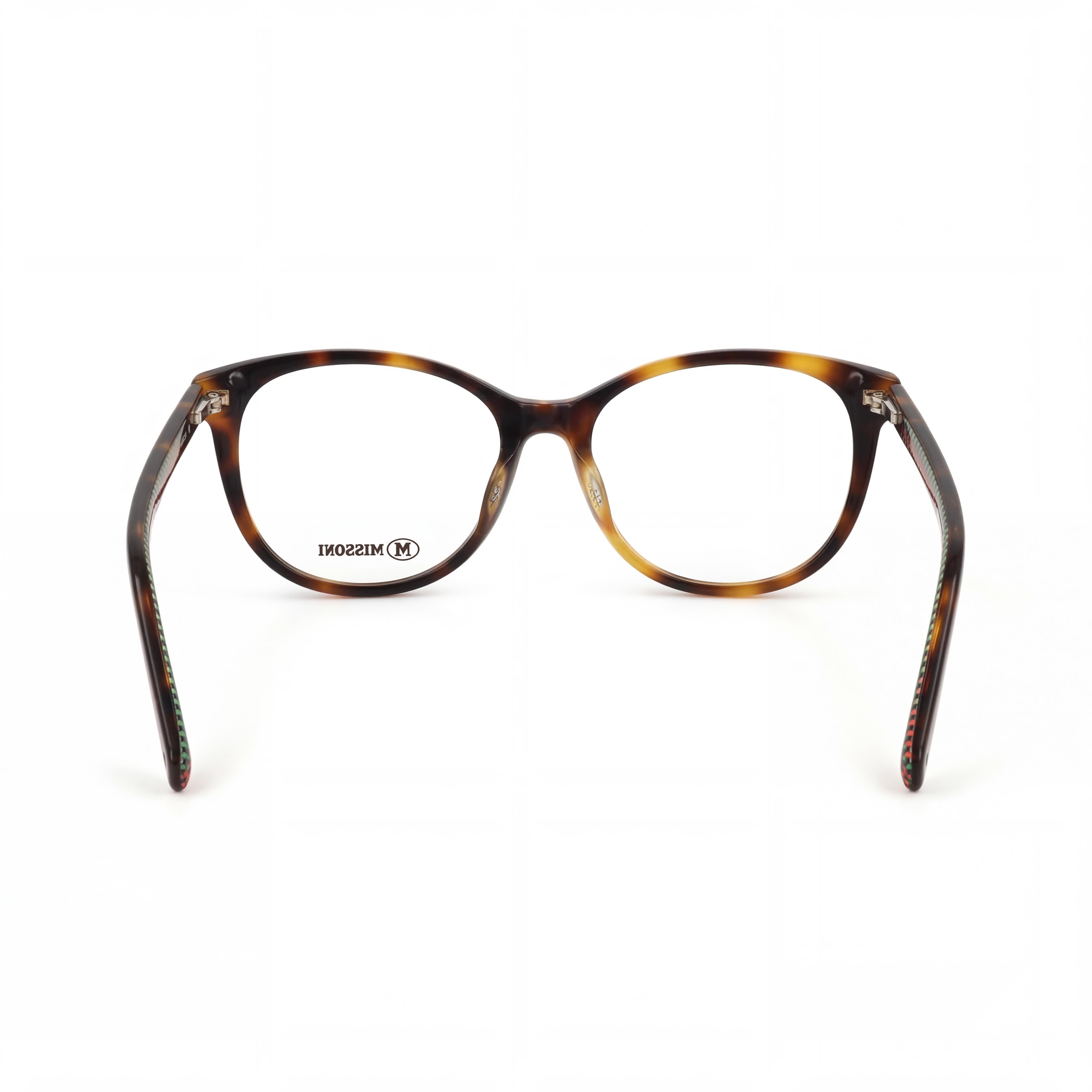M Missoni Gafas para mujer: Gafas ópticas de montura completa redonda con montura de acetato havana y lentes de policarbonato, 52 mm, Photo 3