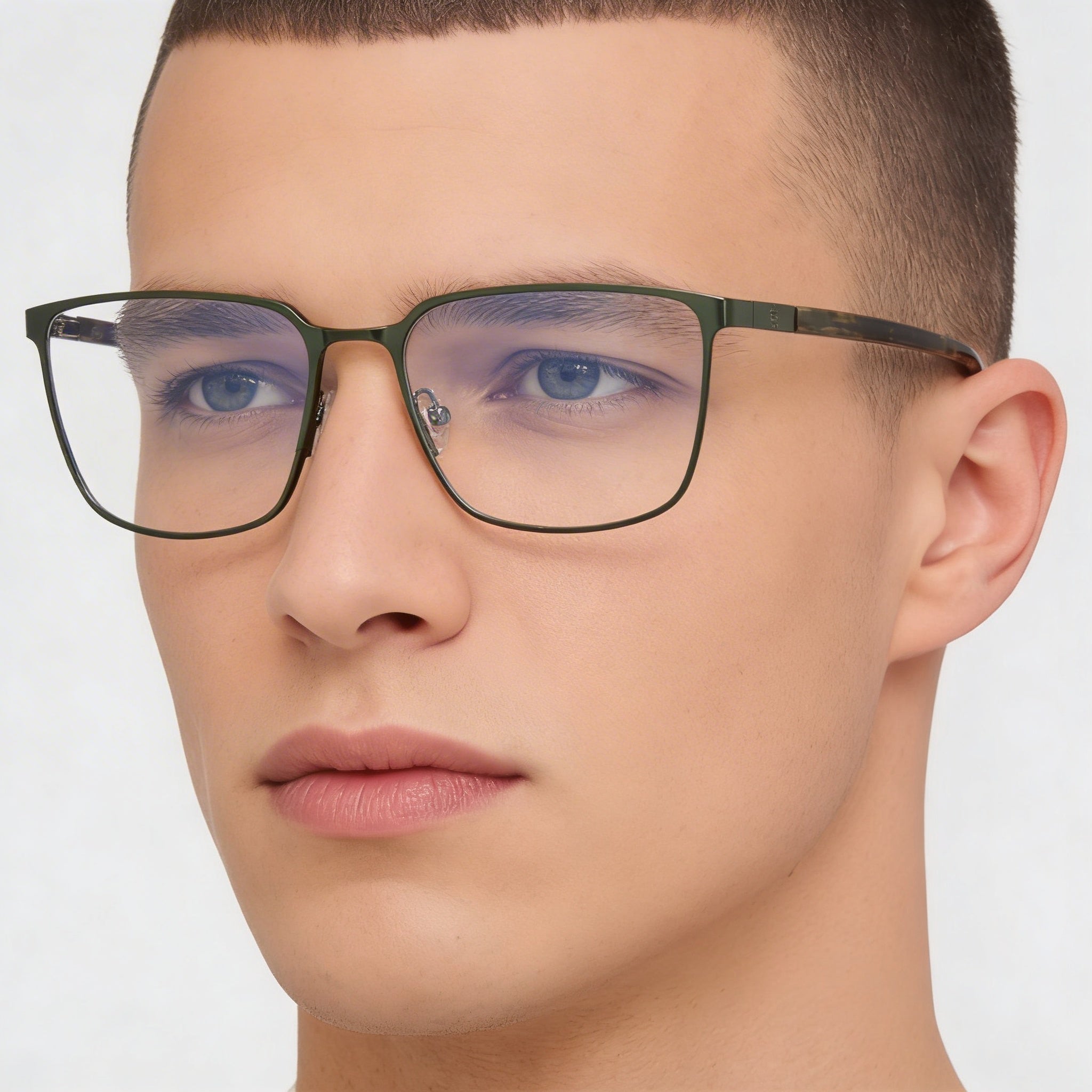 Guess Gu50243 Gafas para Hombre de Montura Metálica Verde Oscuro Mate y Verde Oscuro Brillante 58-18-145, Photo 5