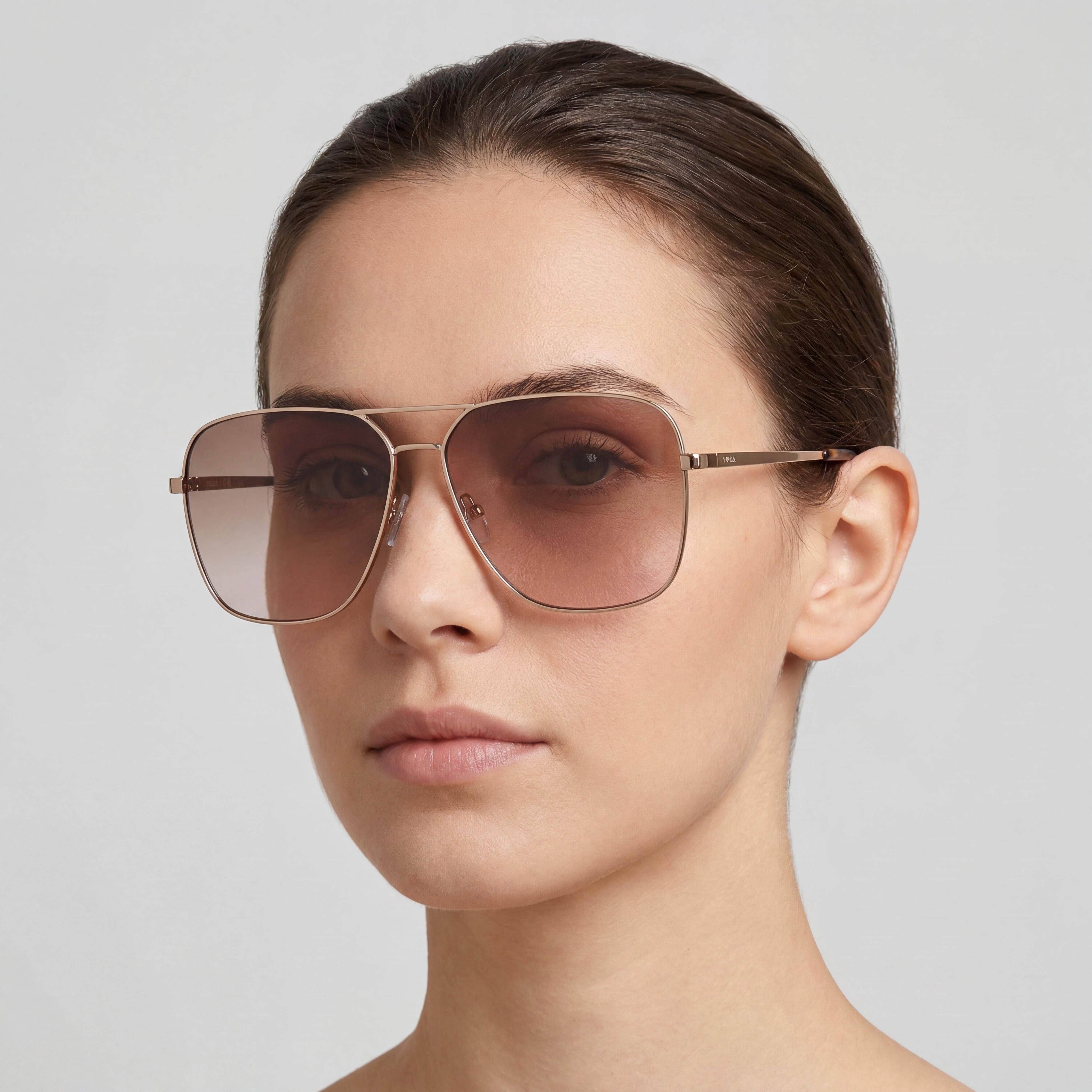 Gafas de sol Fossil Fos 3154/G/S para mujer, rojo, dorado, acero inoxidable, con efecto sombreado en marrón y rosa, 61 mm, Photo 5
