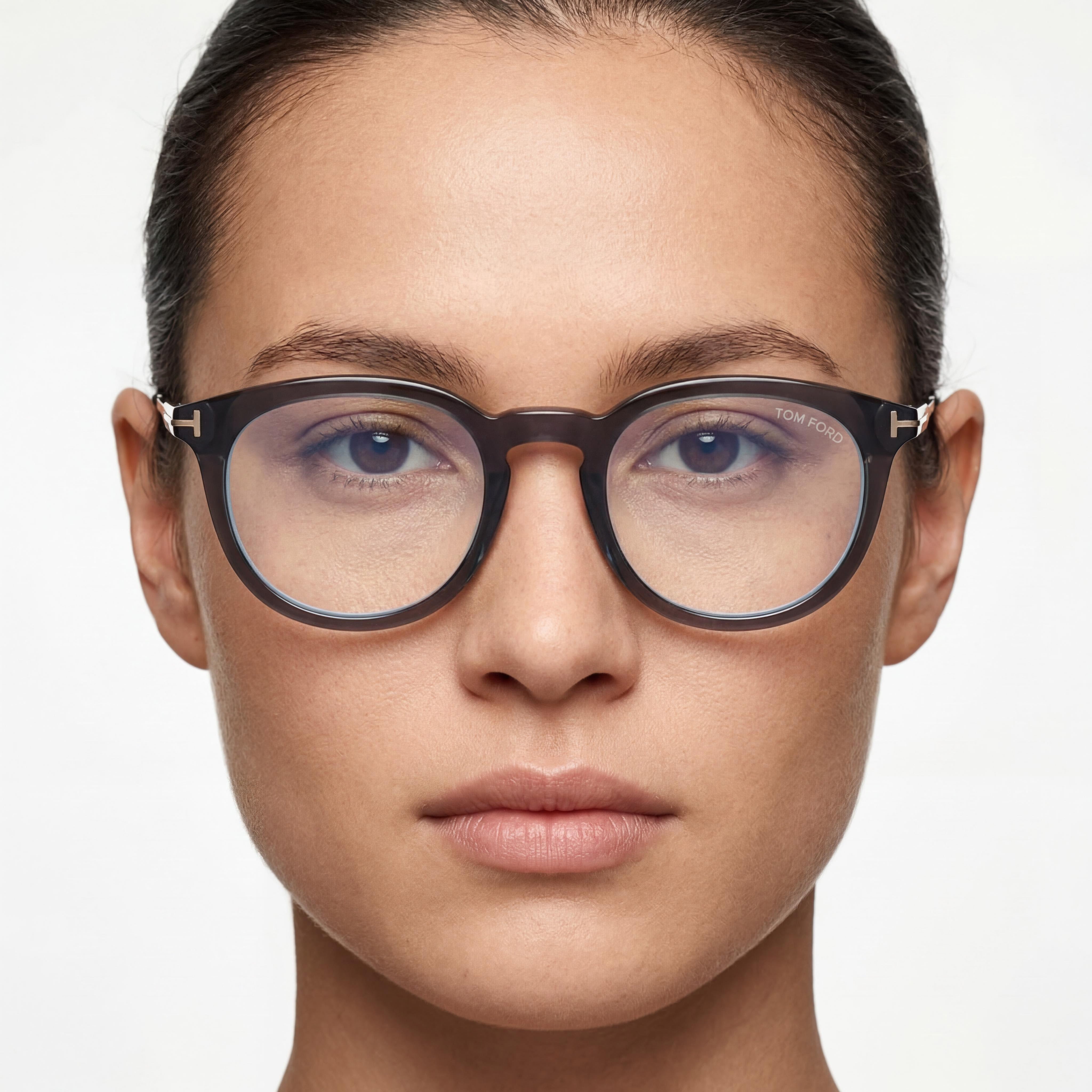 Tom Ford Ft5905-b Unisex Shiny Black & Rose Gold Blue Filter Plastic Frame Clear Blue Light Block Lenses 49-21-145, Photo 3
