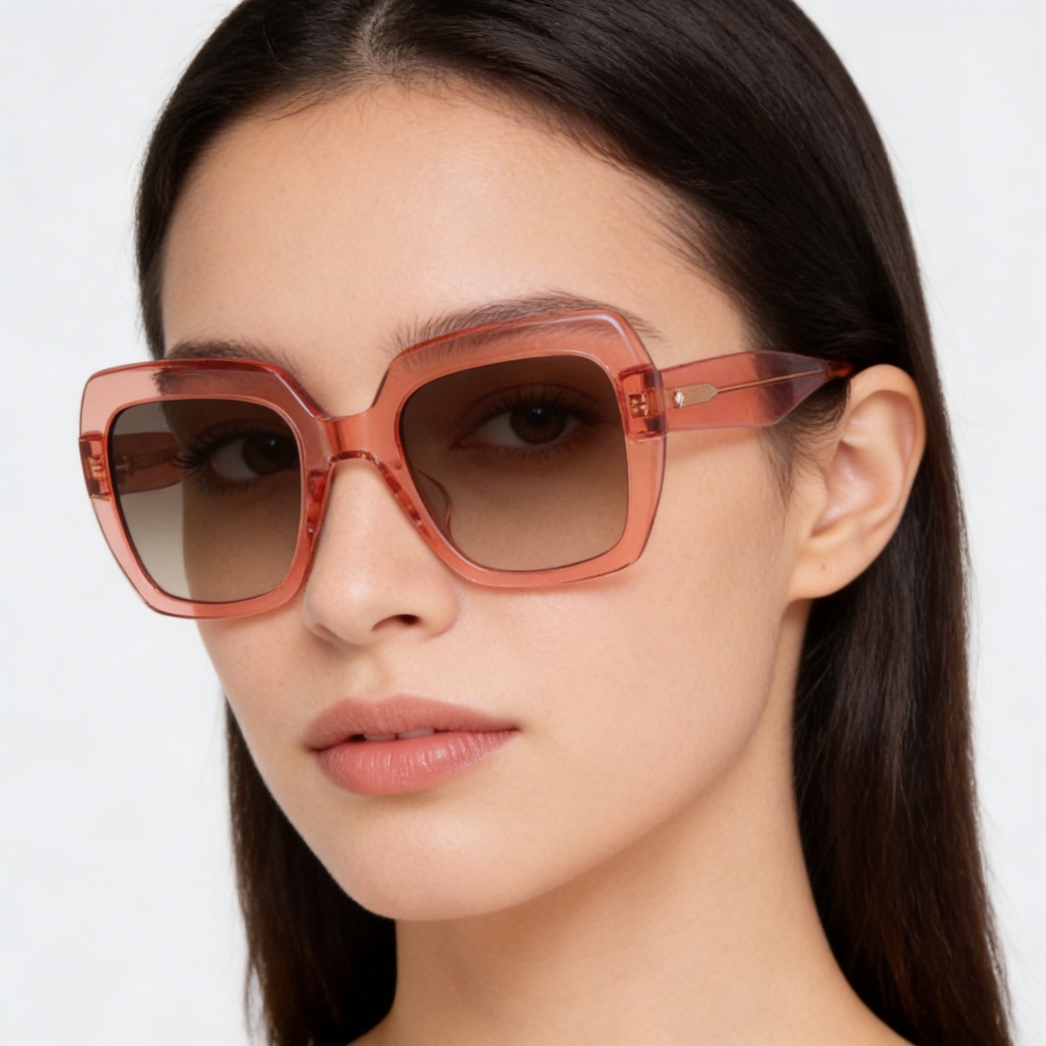 Kate Spade New York NAOMI/S Women's Peach Dark Brown Shaded Acetate UV Protection 52mm Sunglasses, Photo 3