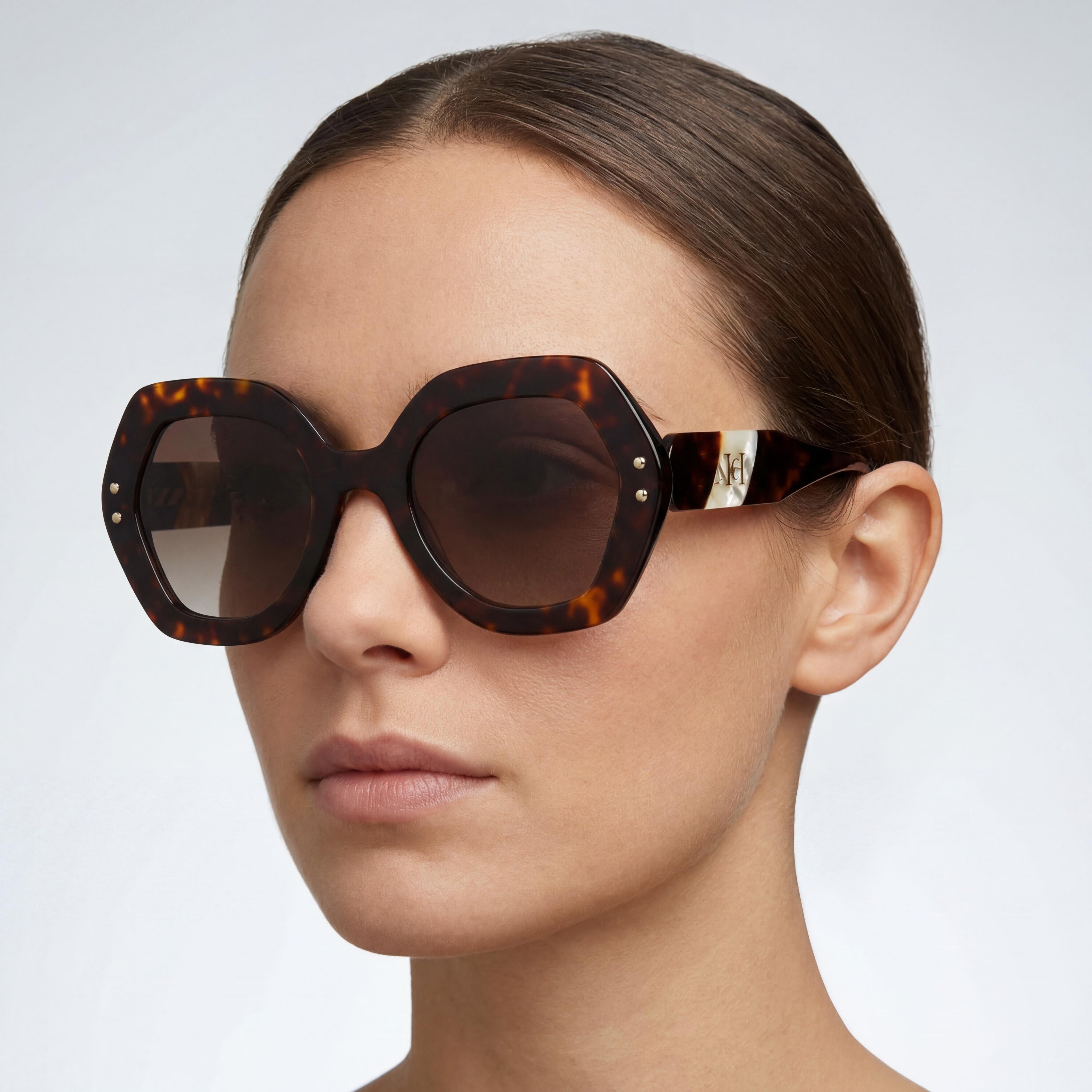 Carolina Herrera HER 0126/S Women's Classic Acetate Havana White Brown Shaded 52mm Eyeglasses, Photo 5