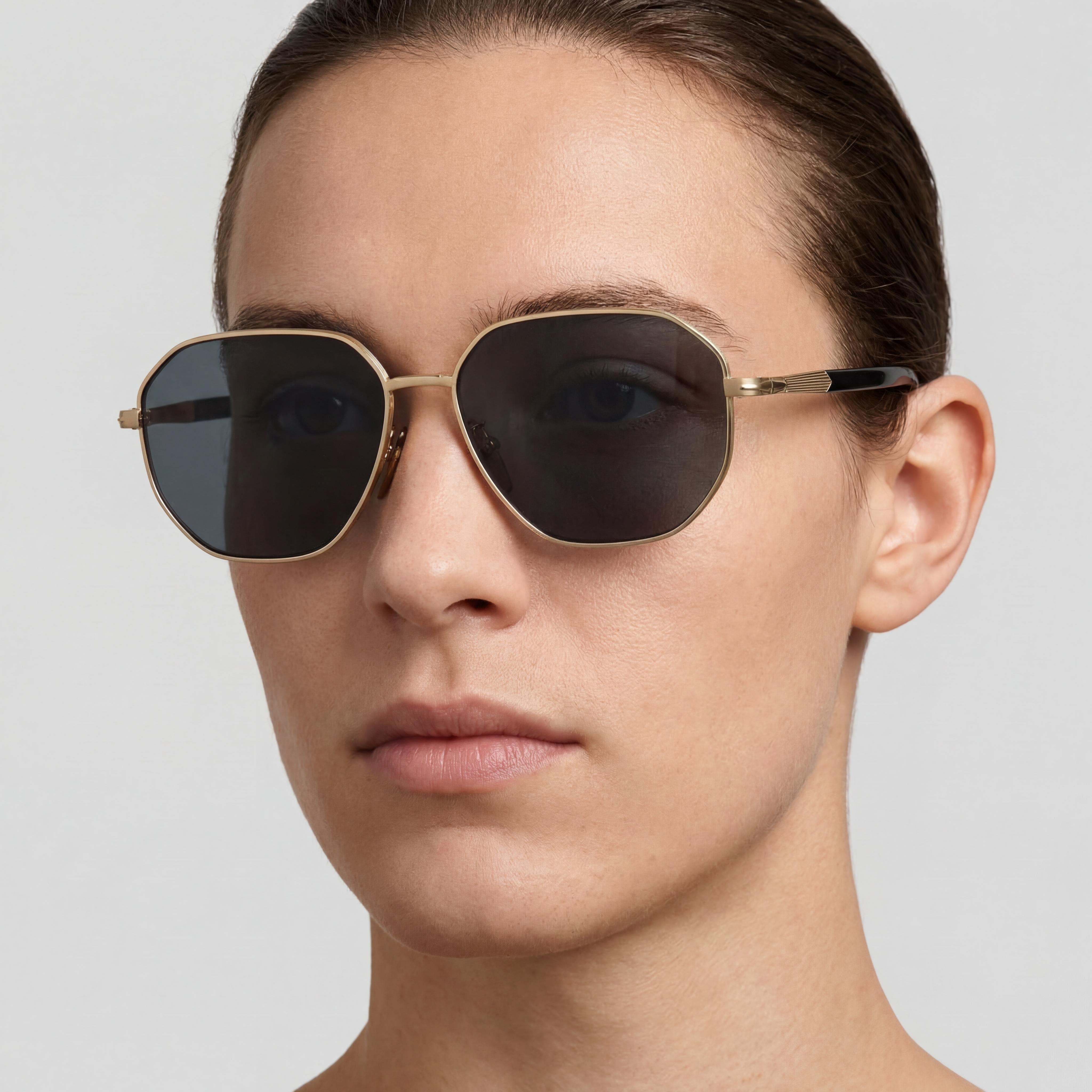David Beckham Db 1132/F/S Gafas de Sol Clásicas Unisex de Metal No Polarizadas Oro Negro Lente de 60mm, Photo 5