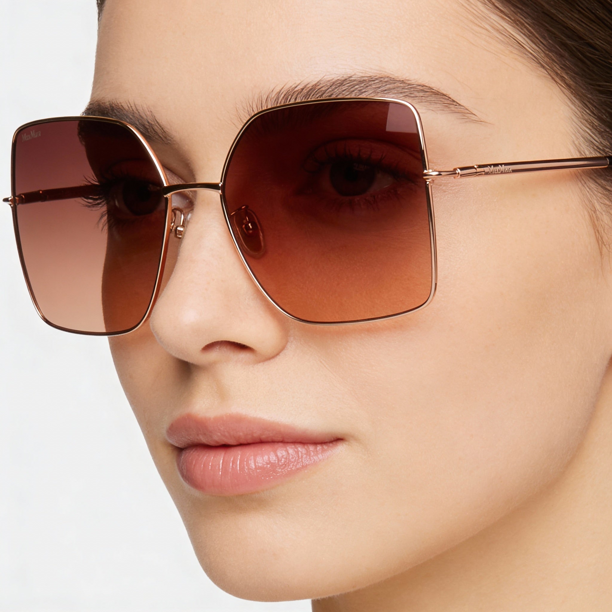 MaxMara Modern Women's Dark Brown Metal Gradient Brown Sunglasses 59mm, Photo 4