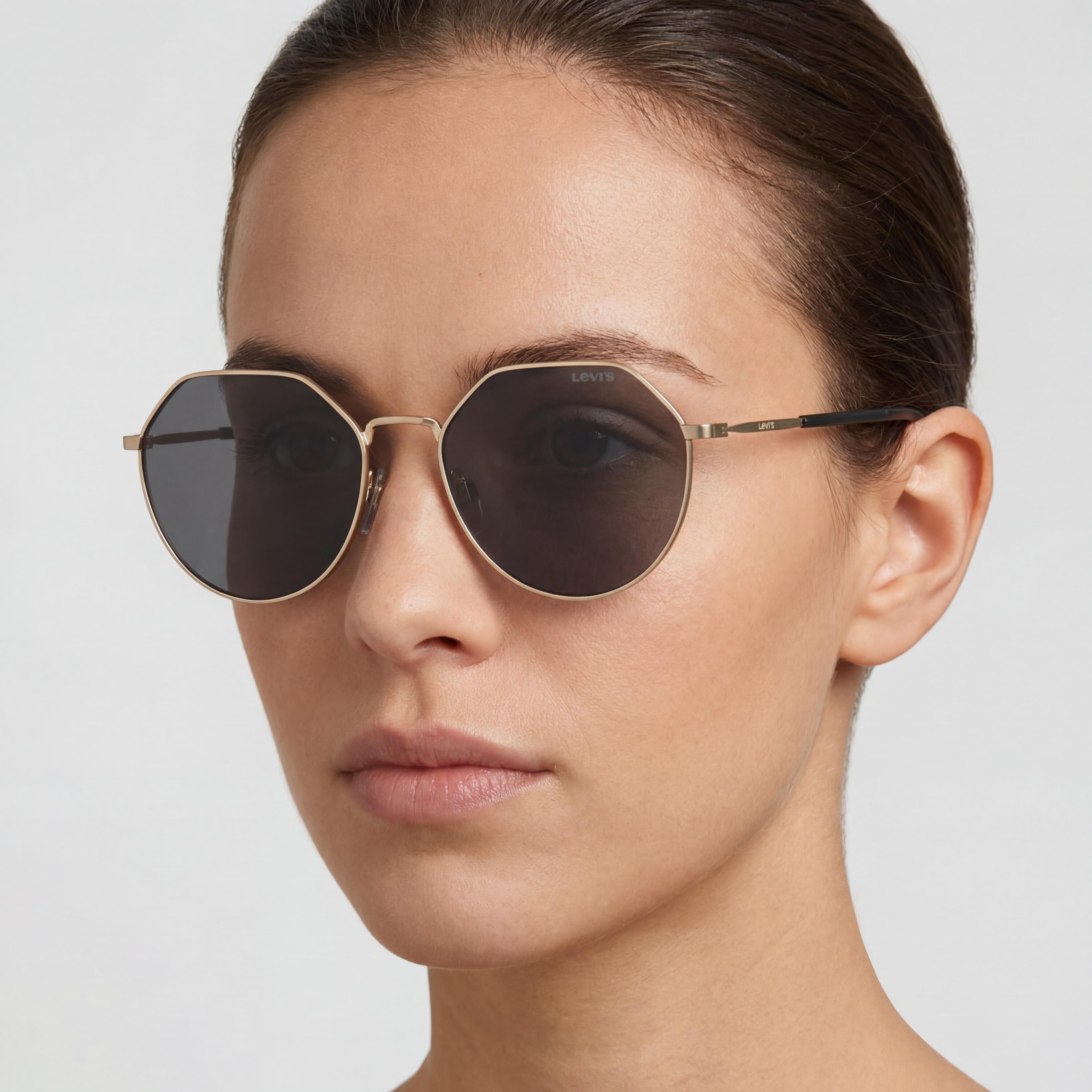 Levi's Lv 1020/S Women's Geometric Gold Stainless Steel UV Protected Sunglasses 57mm, Photo 5