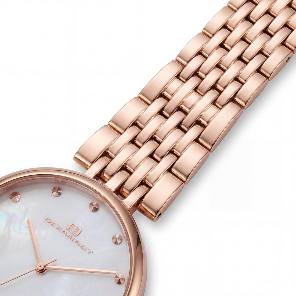 Reloj Oceanaut Aerglo para mujer, de acero inoxidable, con esfera de nácar y resistente al agua