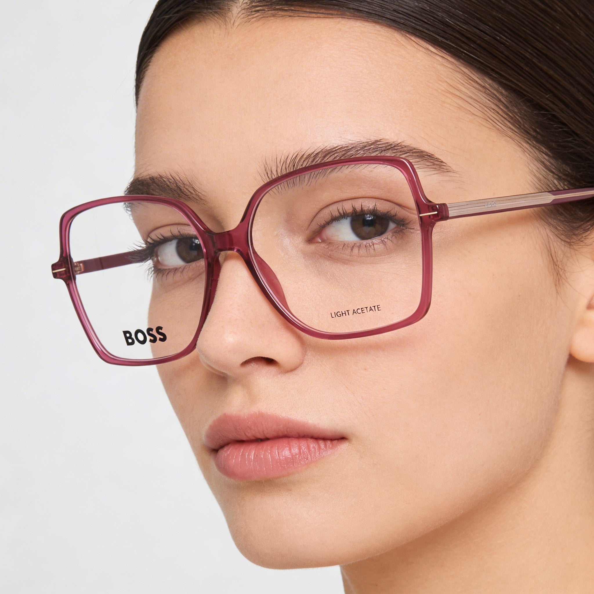 Gafas Hugo Boss Casual para mujer con montura de acetato ligero y lentes transparentes no polarizadas 55-15-140 mm, Photo 4