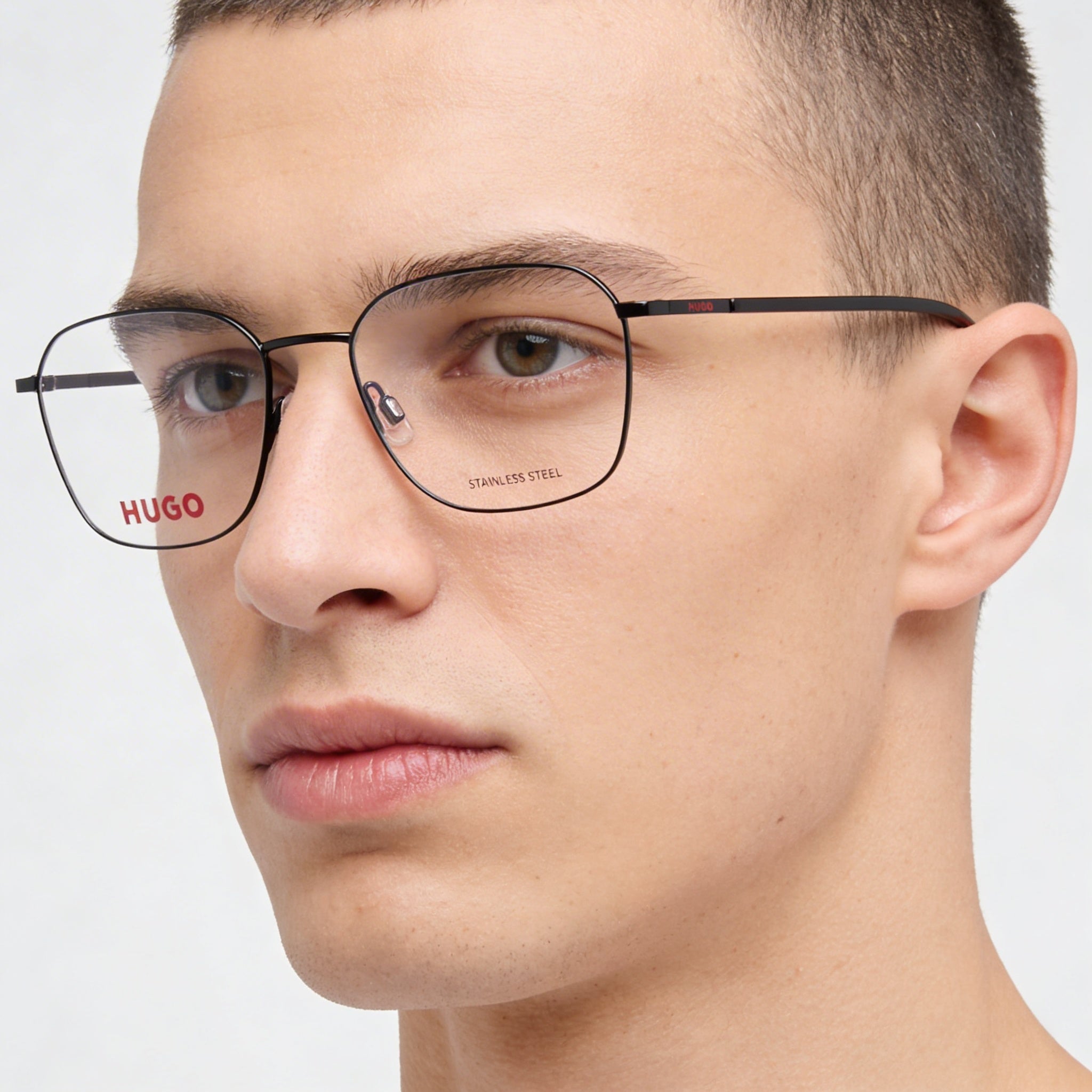 Gafas Hugo Boss Temporales de Hombre, Montura Metálica, Policarbonato, Sin Polarizar, Negro Mate 53-18-145, Photo 4