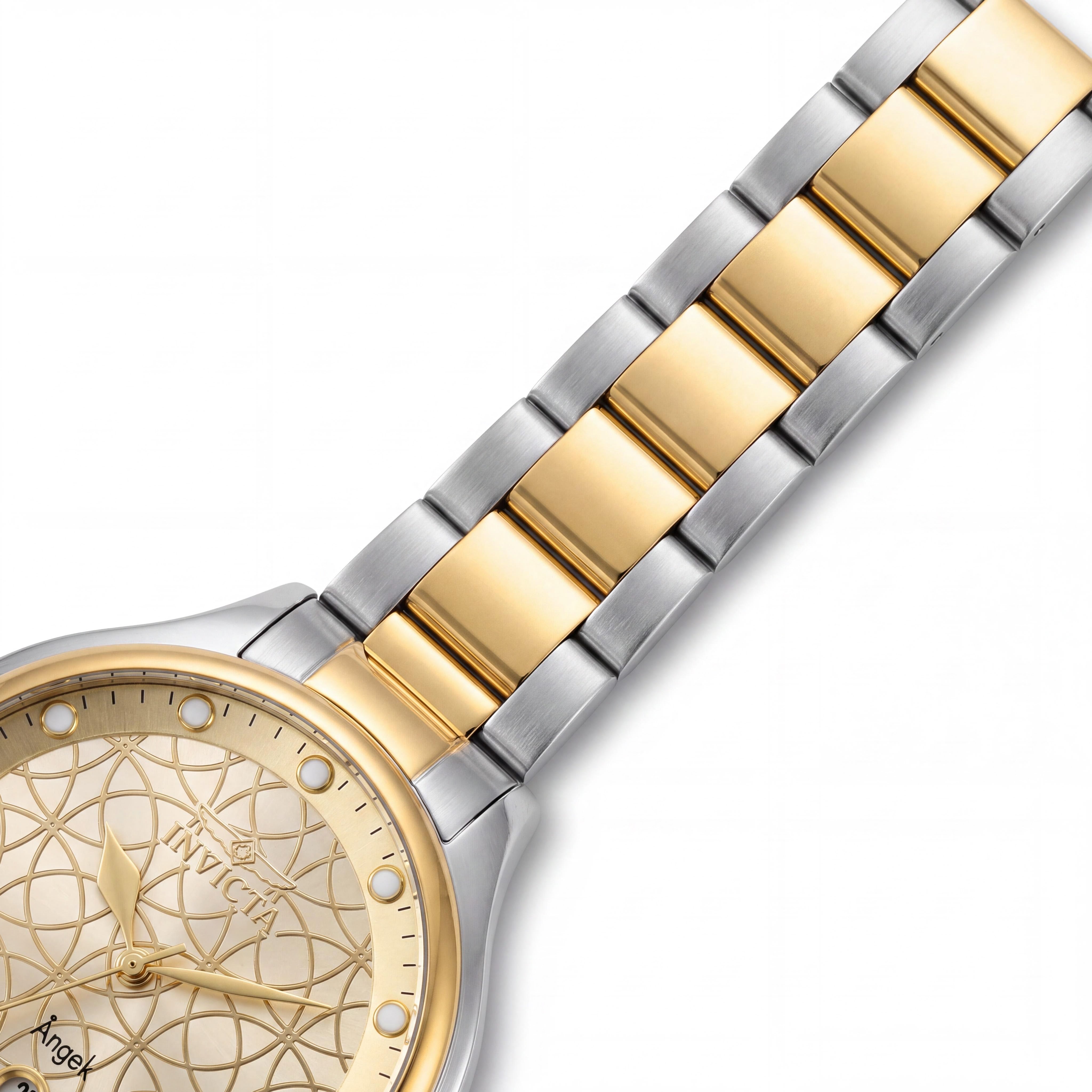 Invicta Angel 27435 Collection Women's Two Tone Rose Gold Stainless Steel Water Resistant Bracelet Watch 38mm, Photo 3