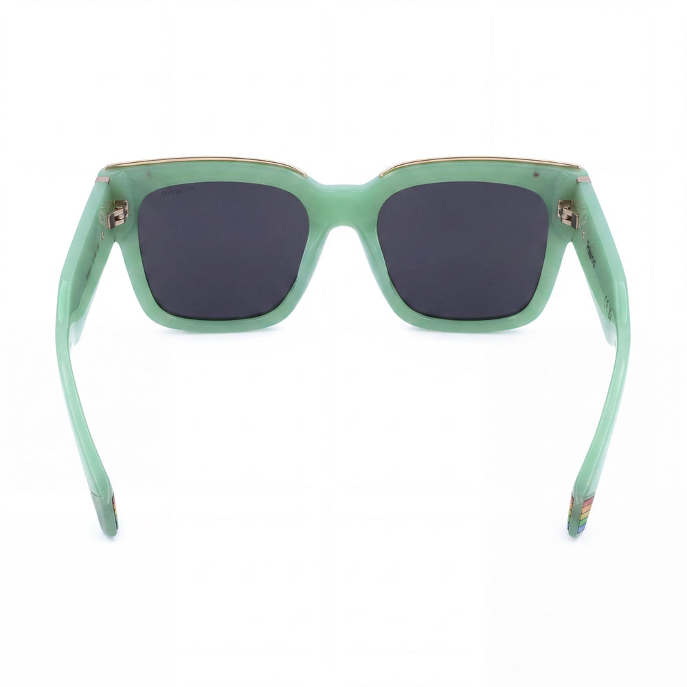 Gafas de sol Polaroid Casual Unisex con montura de policarbonato verde y lentes de policarbonato gris con protección UV, 52-18-140