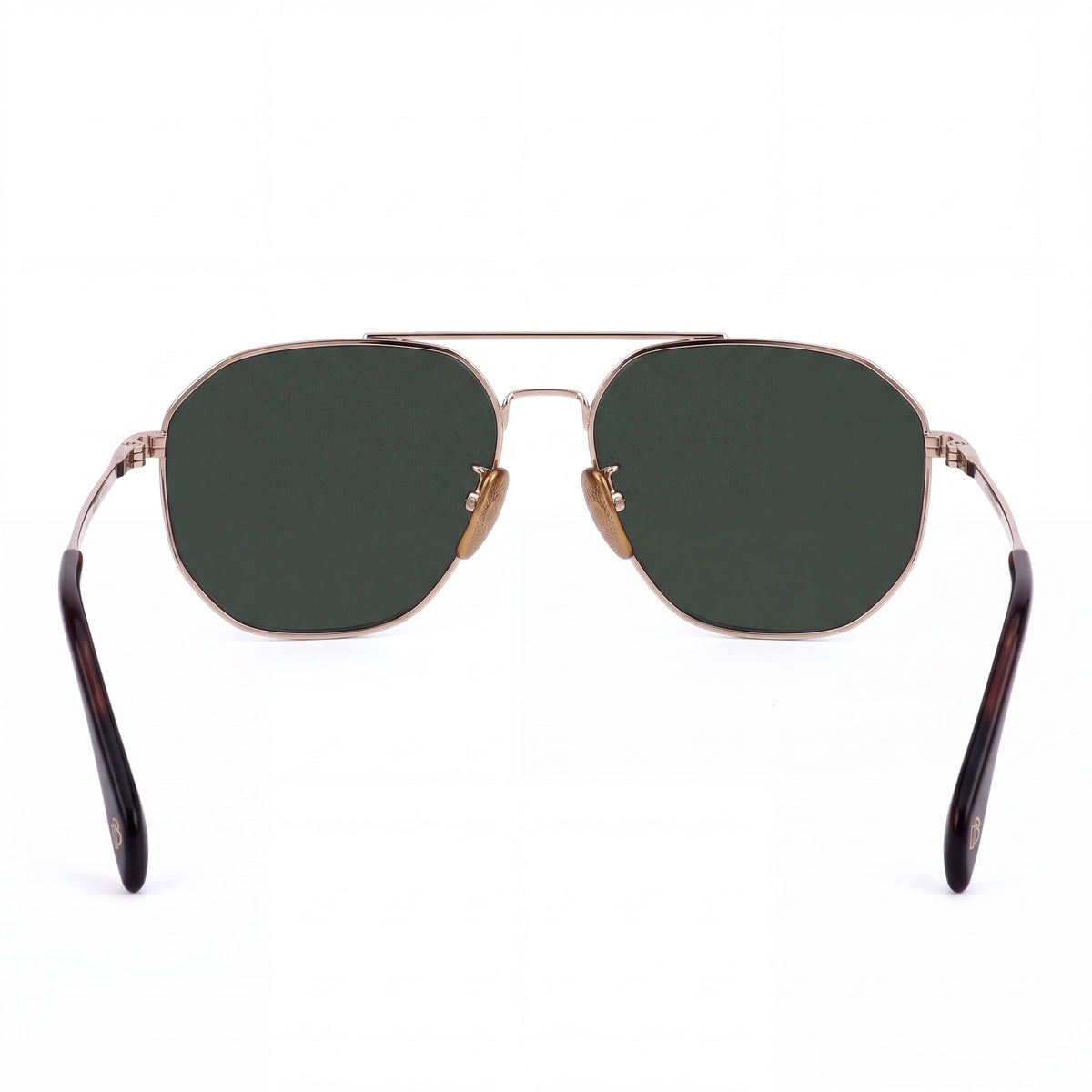Gafas de sol unisex David Beckham Classic con montura verde habana dorada y lentes con protección UV de 60 mm de color gris oscuro degradado, Photo 3