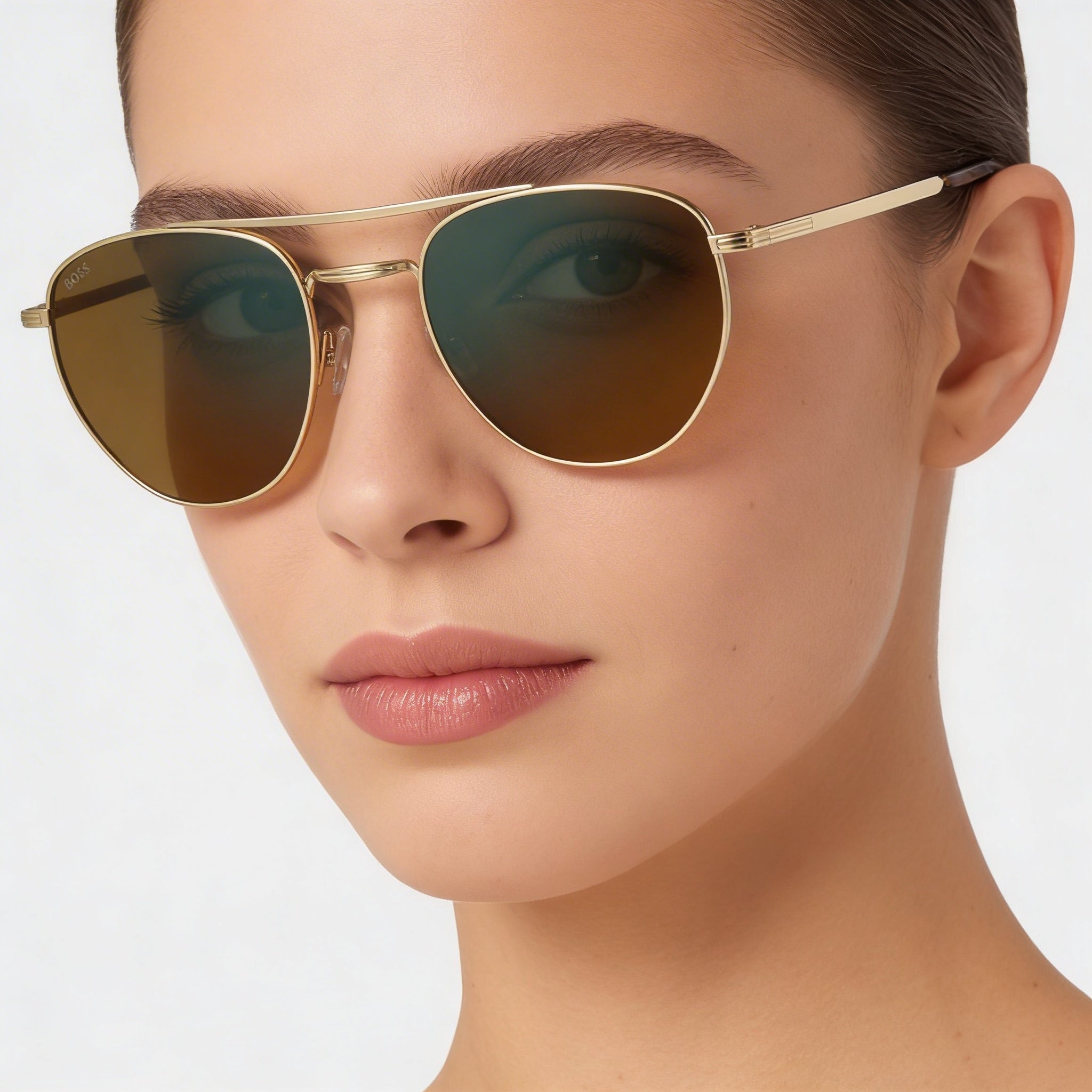 Hugo Boss Modern Women's Black Gold Stainless Steel Non-Polarized 100% UV Protection Sunglasses 53mm, Photo 5