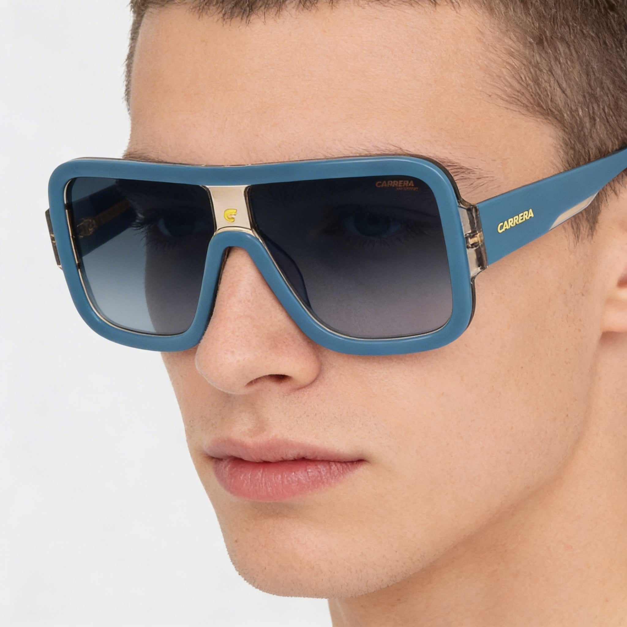 Carrera Classic Unisex Blue Beige Dark Grey Shaded Acetate UV Protection Polycarbonate Sunglasses 62mm, Photo 3