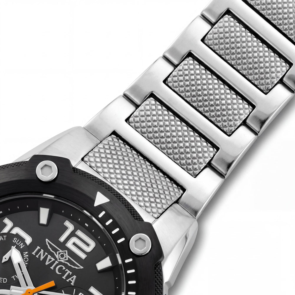 Invicta Speedway Chronograph para hombre, de acero inoxidable con esfera negra, movimiento de cuarzo, caja de 52 mm, resistente al agua 100 m