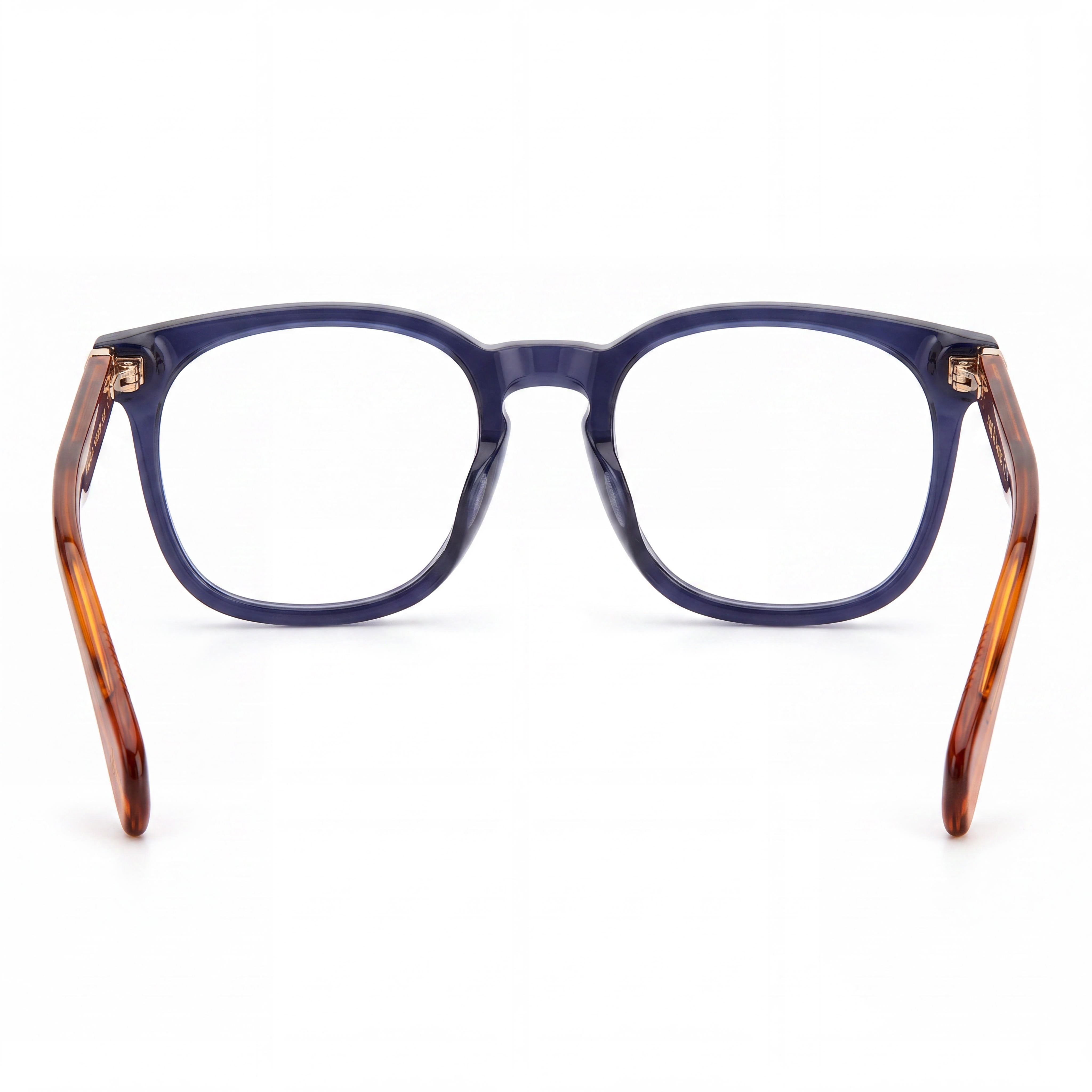 rag & bone Classic Eyeglasses, Unisex Blue Brown Metal Plastic Square Light Adaptive Lenses 50mm, Photo 3