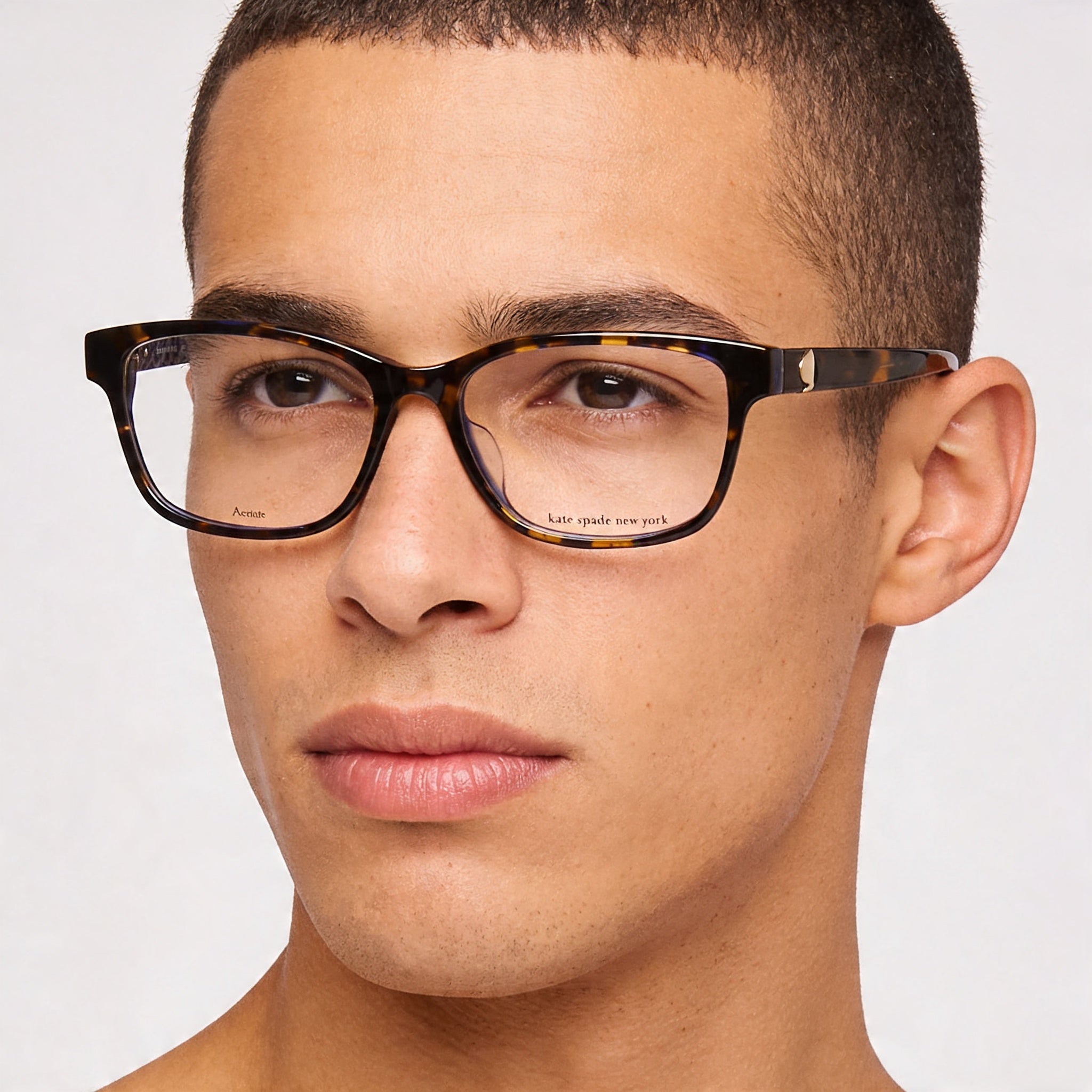 kate spade new york Montura de Gafas Rectangulares de Hombre Acero Inoxidable Habana Azul 53mm, Photo 4