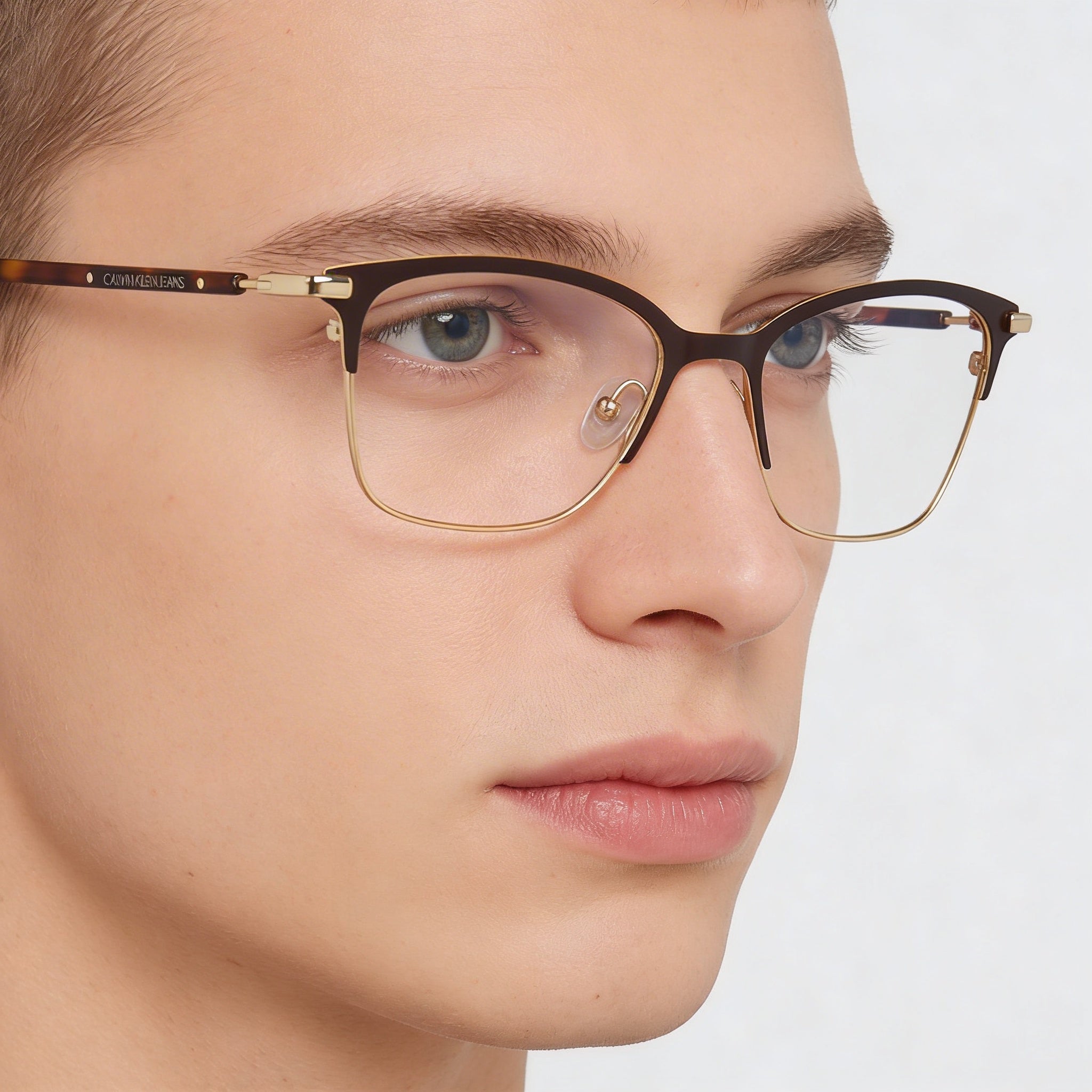 Calvin Klein Jeans Sport Unisex Rose Gold Metal Optical Eyeglasses, 50mm Lens, 17mm Bridge, 135mm Temple, Photo 4