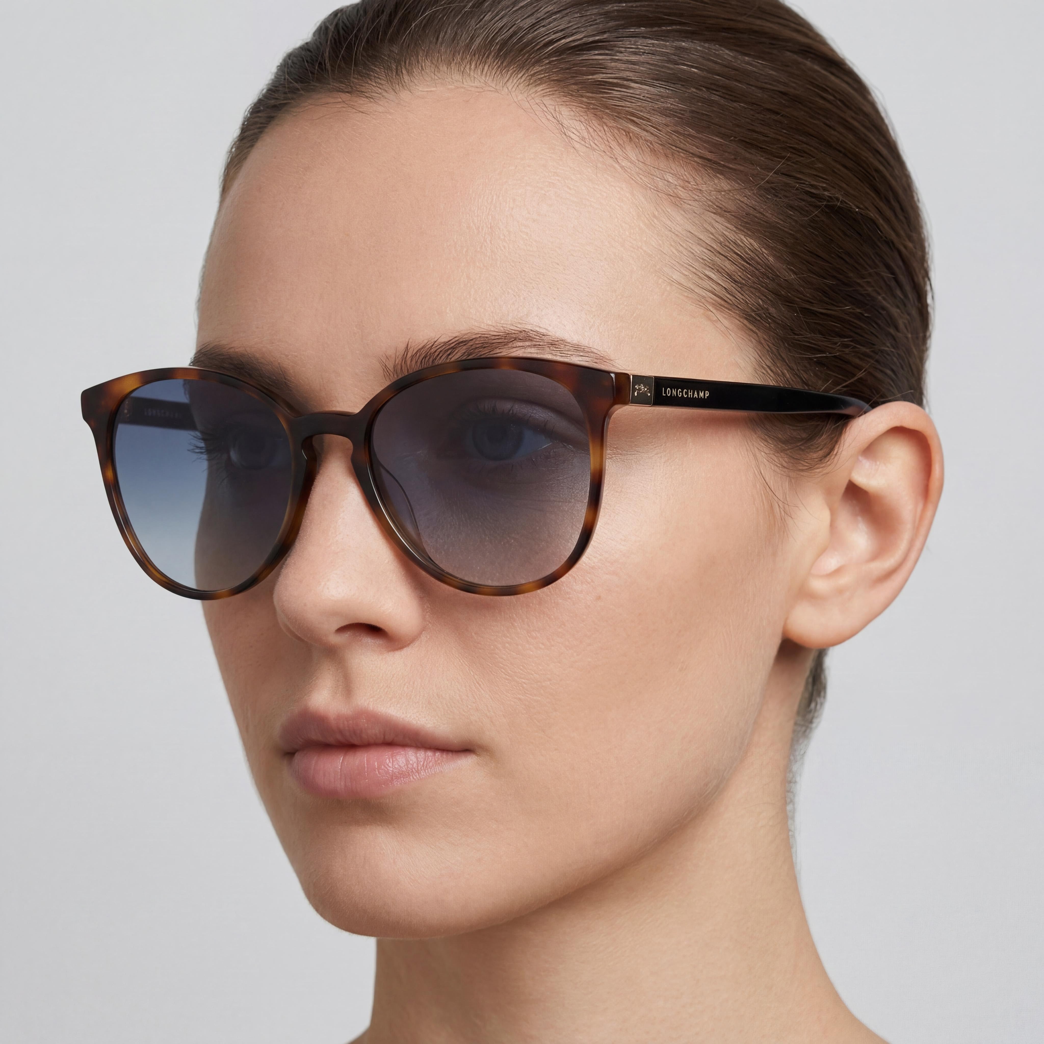 Longchamp LO647S Women's Havana Blue Alloy Steel Frame UV Protection Sunglasses with Polycarbonate Lenses 53mm, Photo 5