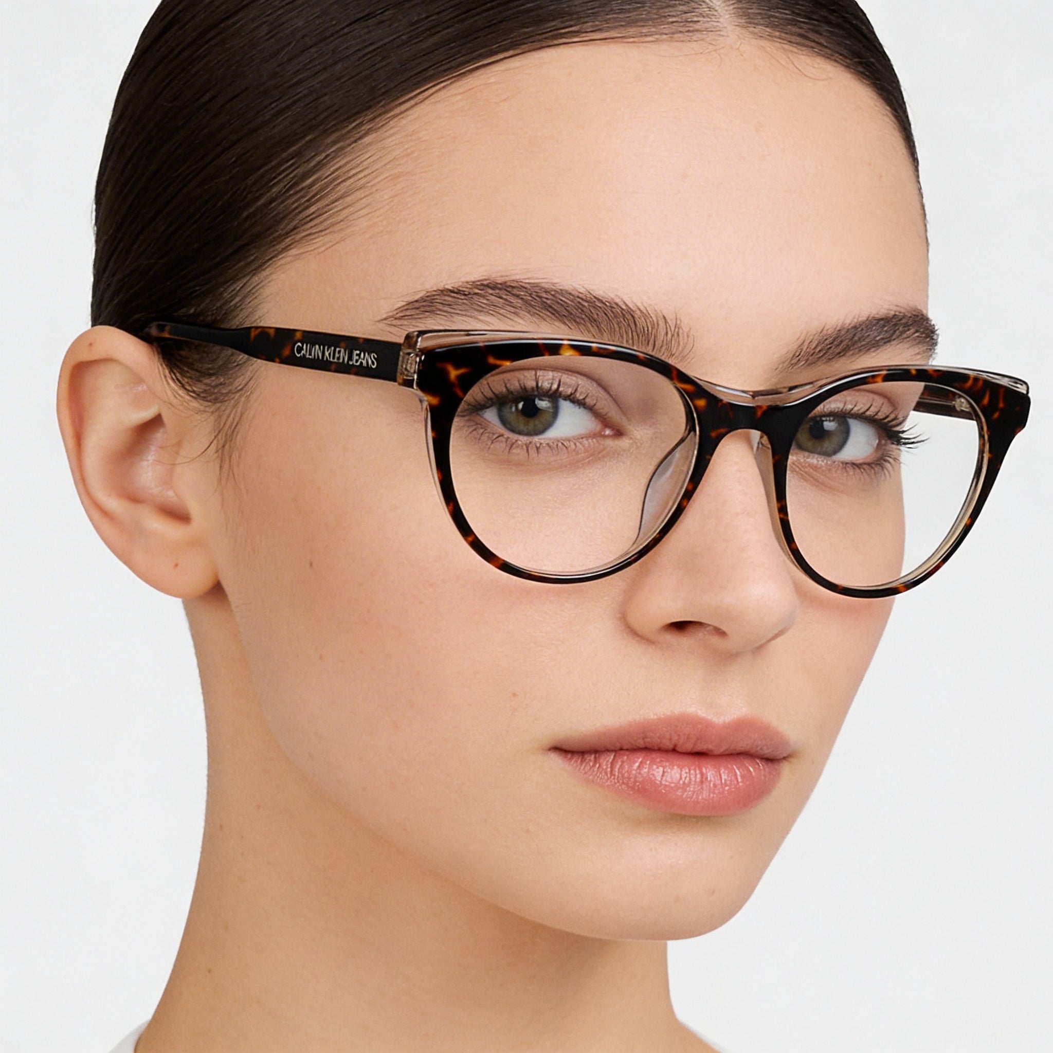 Calvin Klein Ckj19107 Women's Full Rim Cat Eye Dark Havana Frame Acetate Eyeglasses 52-19-140mm, Photo 3