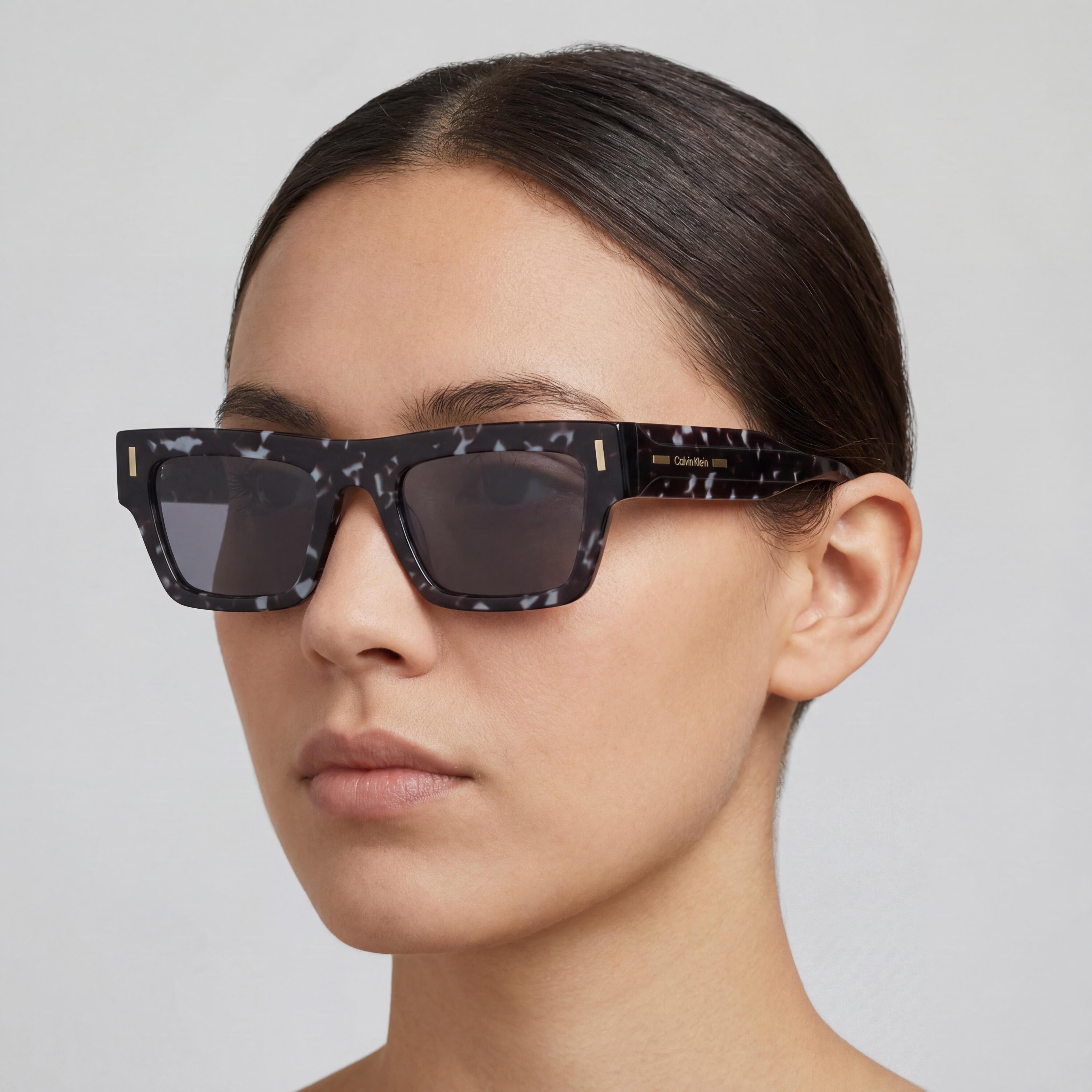 Calvin Klein CK25510S Unisex Acetate Non-Polarized Sunglasses Havana Grey Solid Smoke 52-20, Photo 4